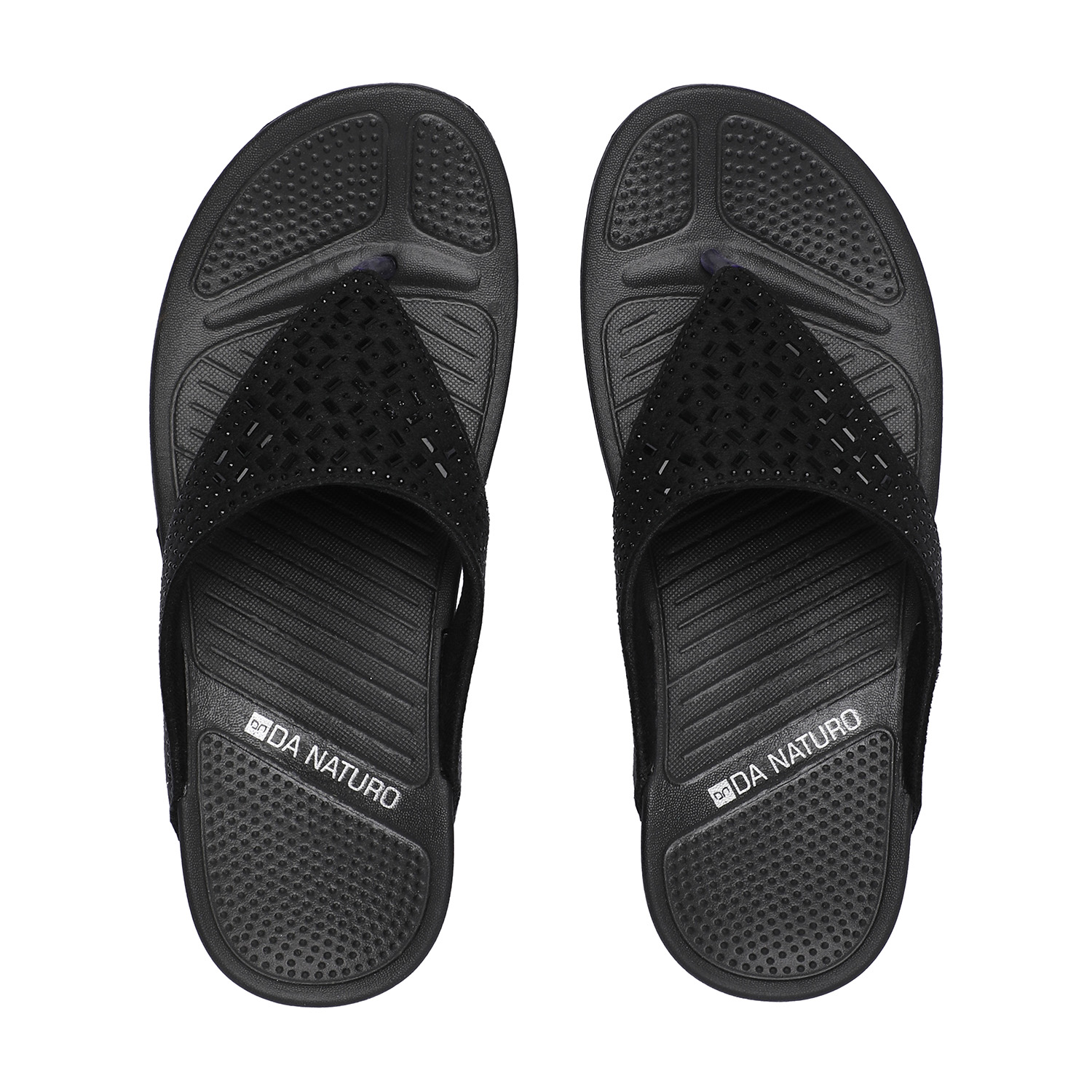 Black Cutwork Design Women's Flip-Flops