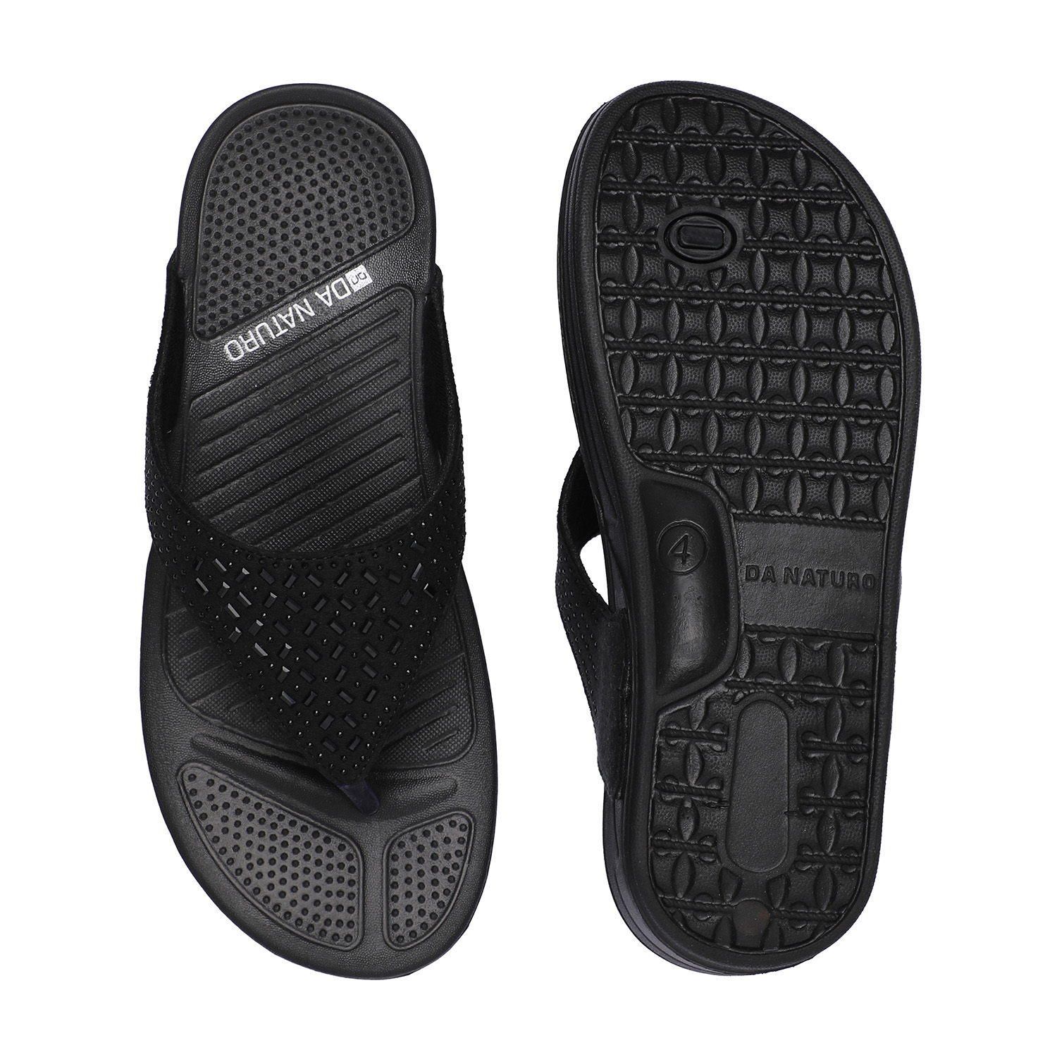 Black Cutwork Design Women's Flip-Flops