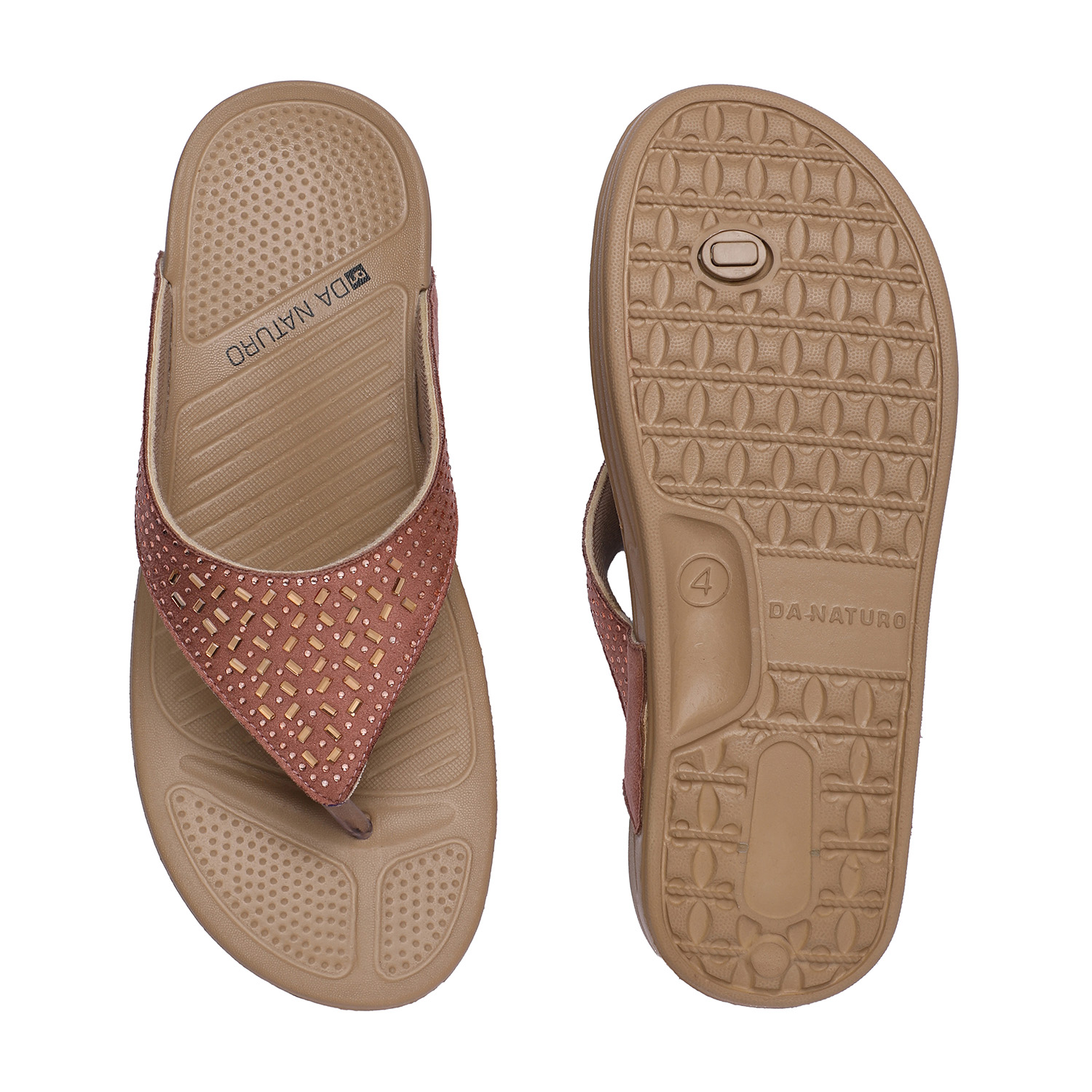 Peach Cutwork Design Women's Flip-Flops
