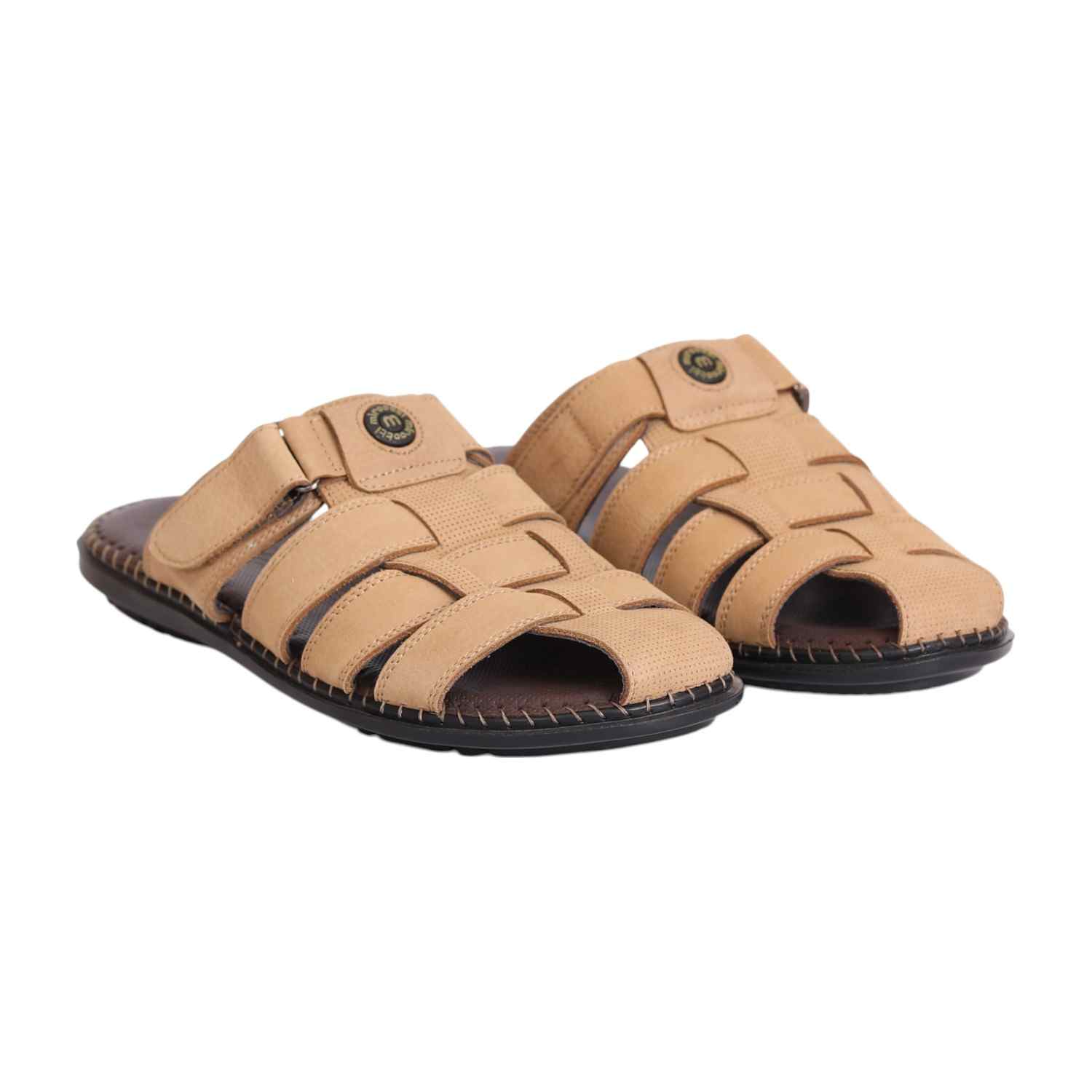 Men Classic Beige Velcro Fisherman Shoes
