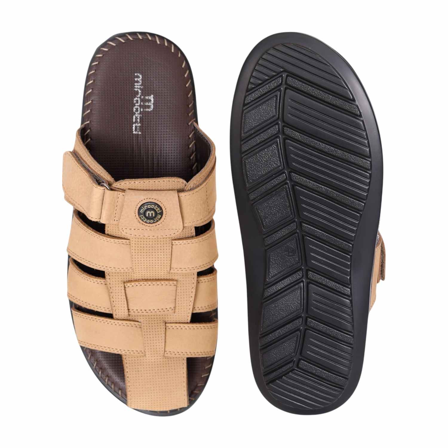Men Classic Beige Velcro Fisherman Shoes