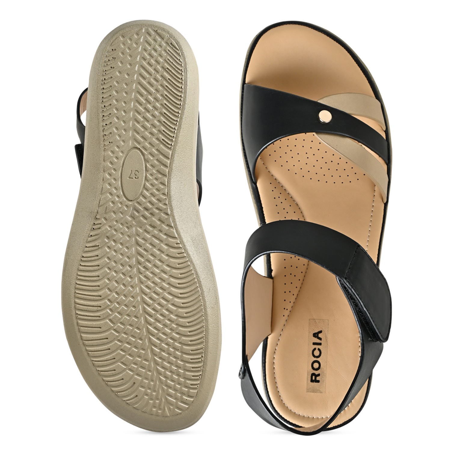 Black Women Comfort Flat Sandals