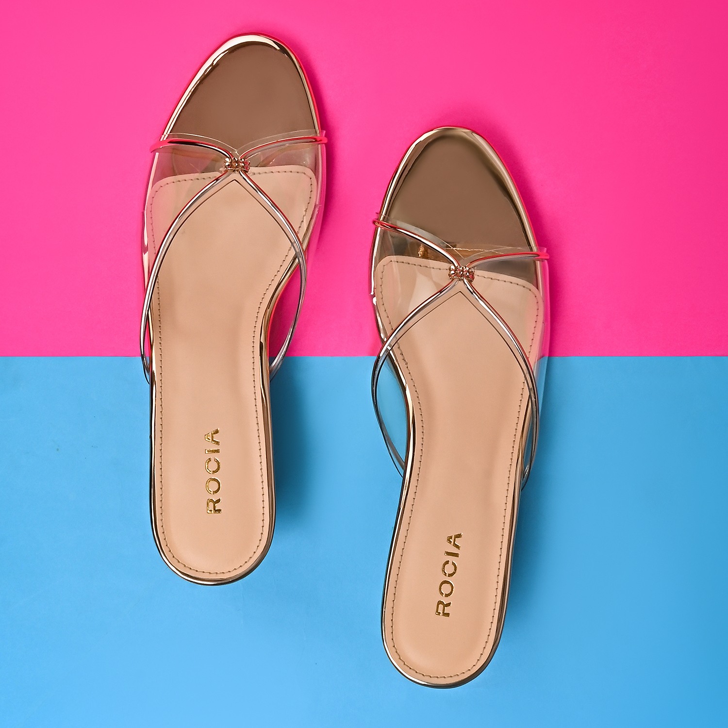 Women Vinyl Kitten Heel Sandal