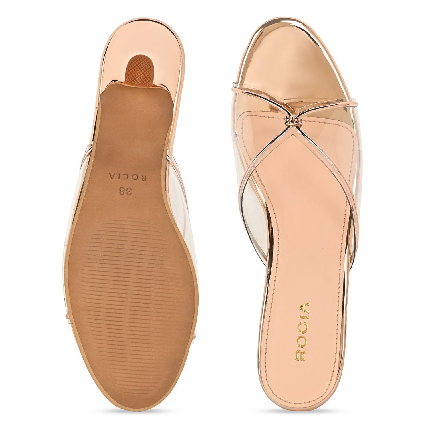 Women Vinyl Kitten Heel Sandal