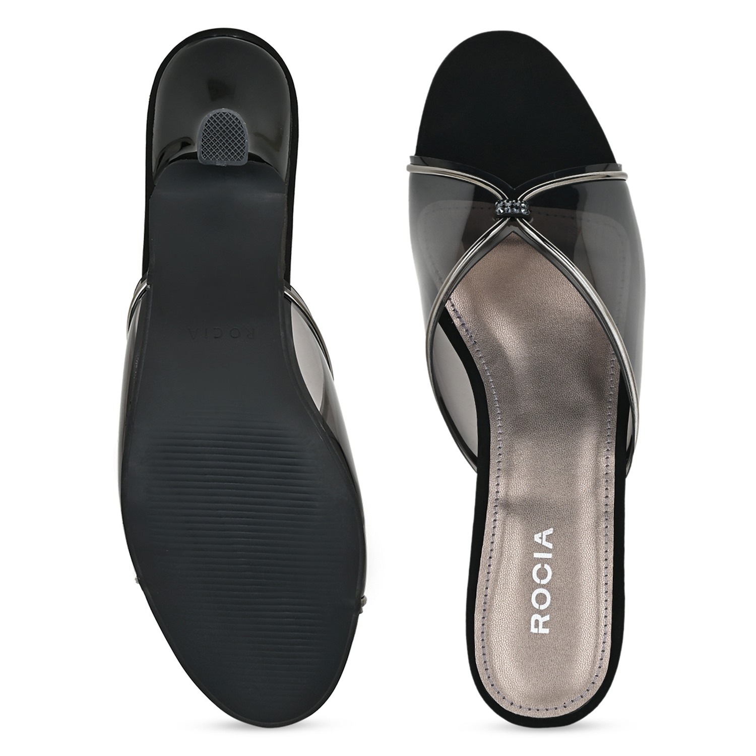 Women Vinyl Kitten Heel Sandal