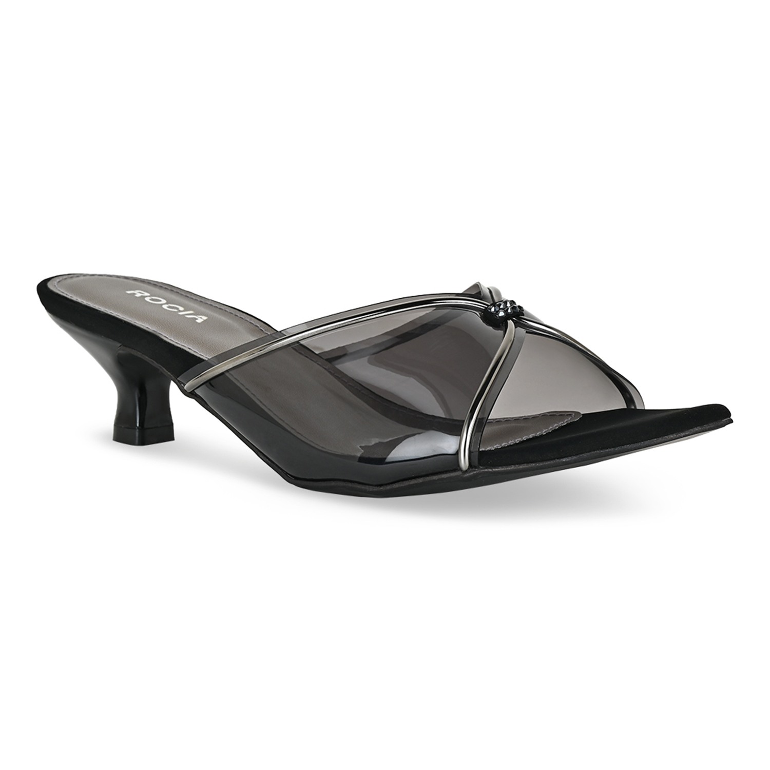 Women Vinyl Kitten Heel Sandal