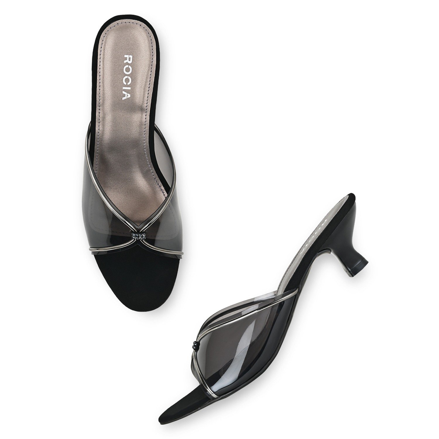 Women Vinyl Kitten Heel Sandal