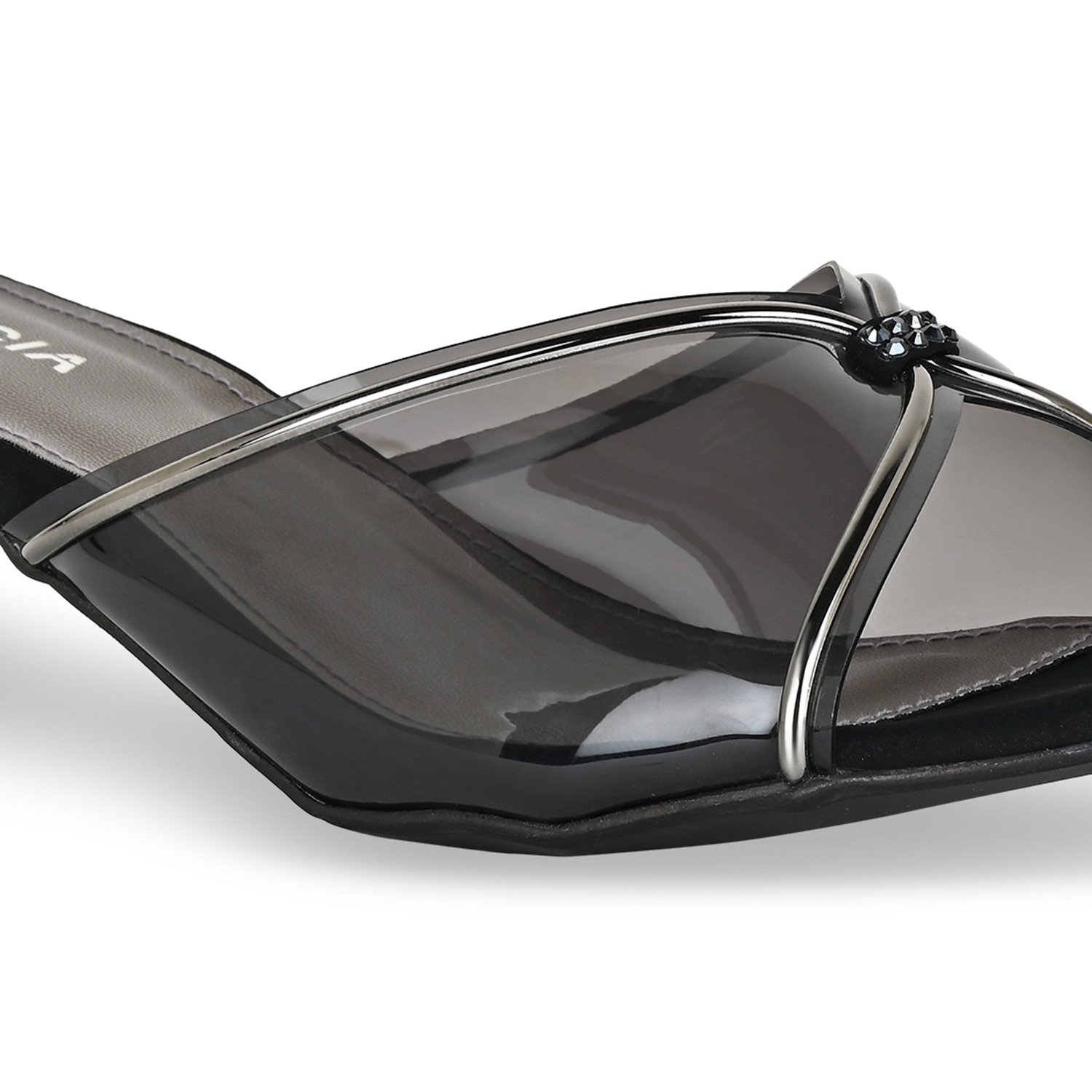 Women Vinyl Kitten Heel Sandal