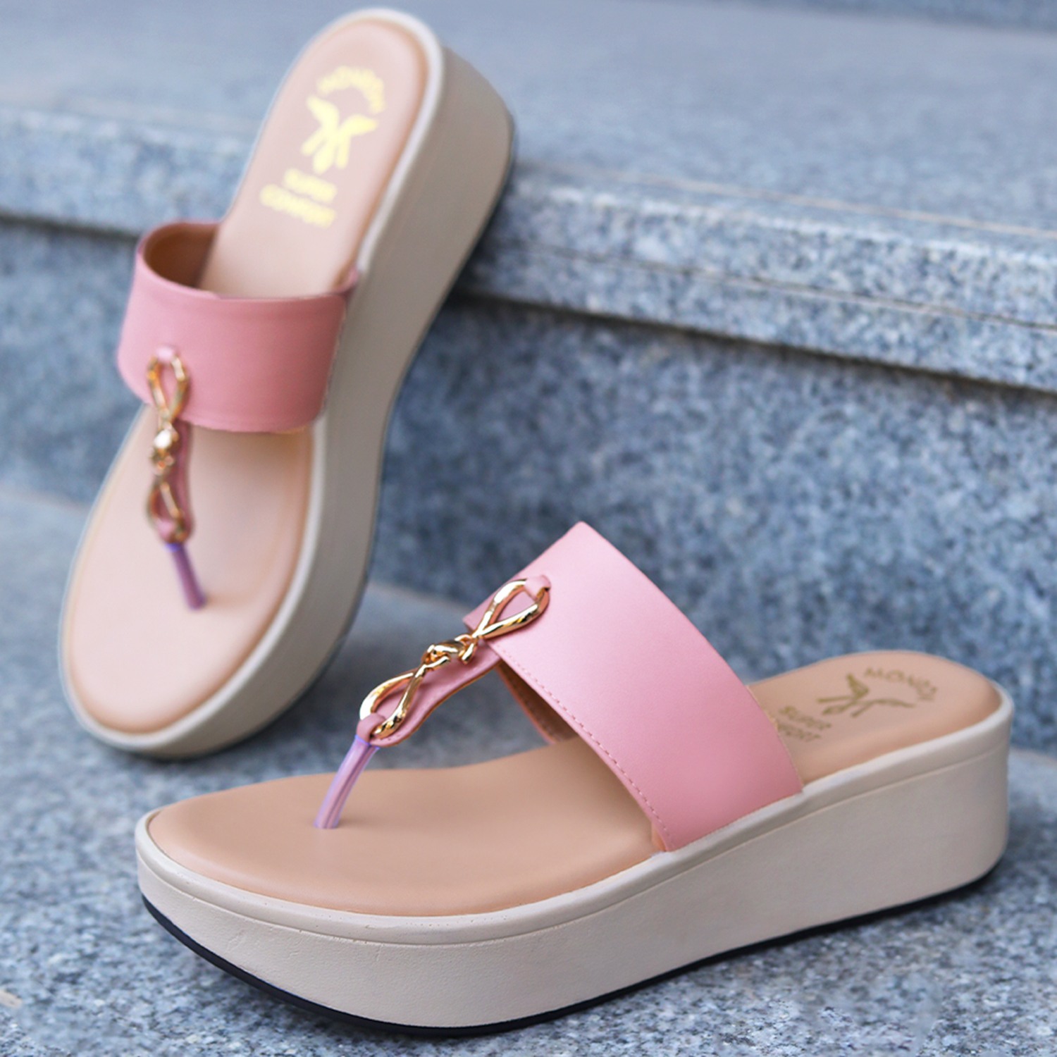 Monrow Thelema Pink Flatform Heels