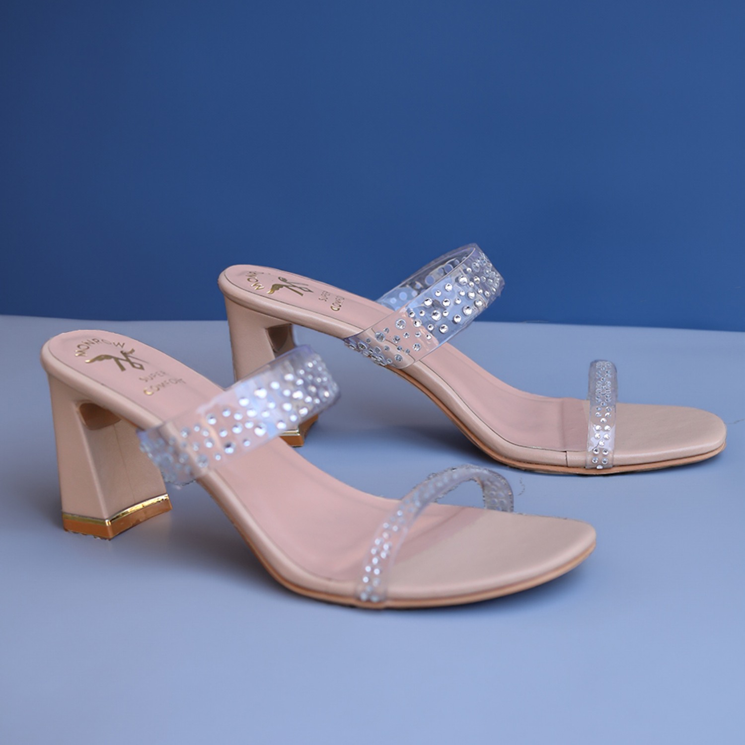 Monrow Minaqo Nude Block Heels