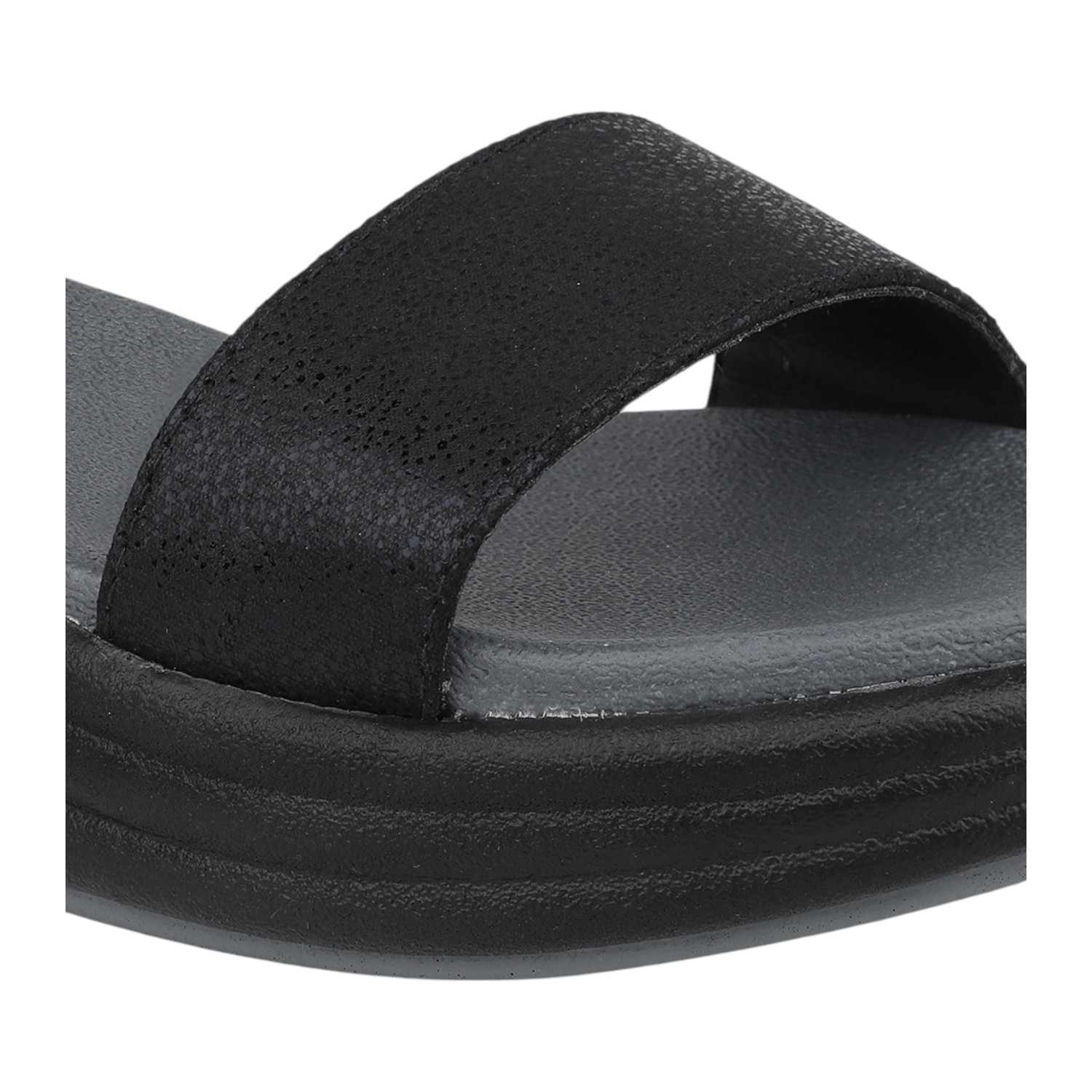 Women Black Adjustable Ankle Strap Comfort Sandals