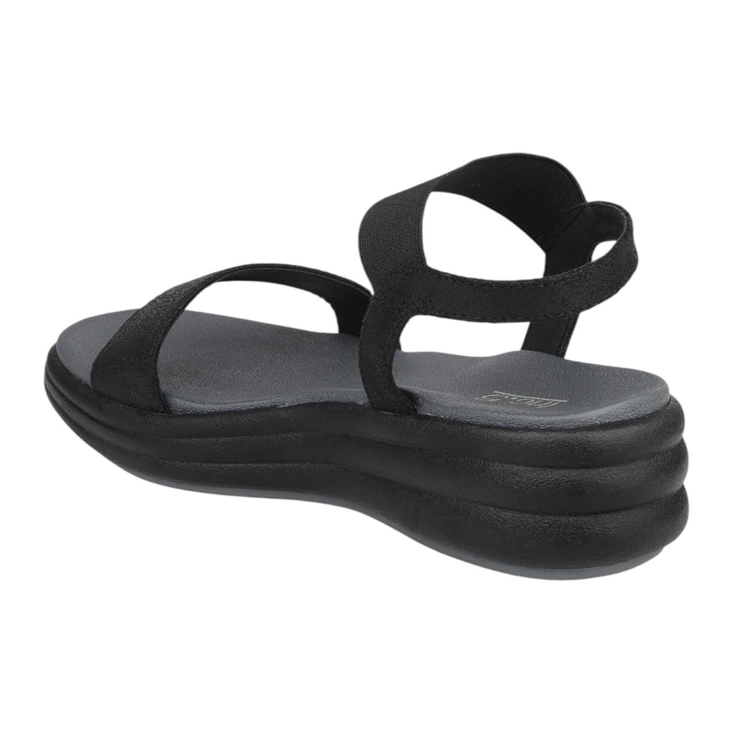 Women Black Adjustable Ankle Strap Comfort Sandals