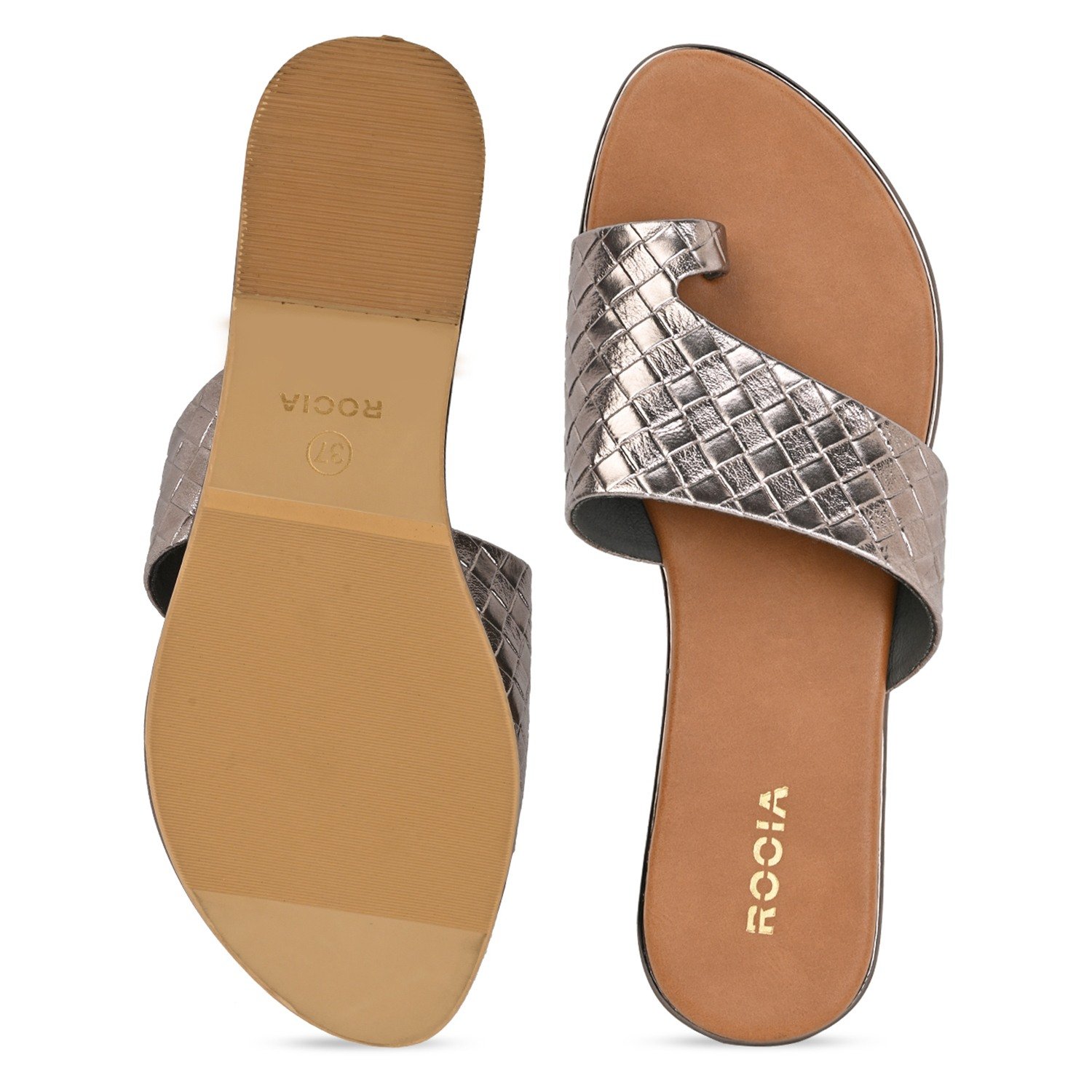 Gun Metal Women Casual Woven Flats