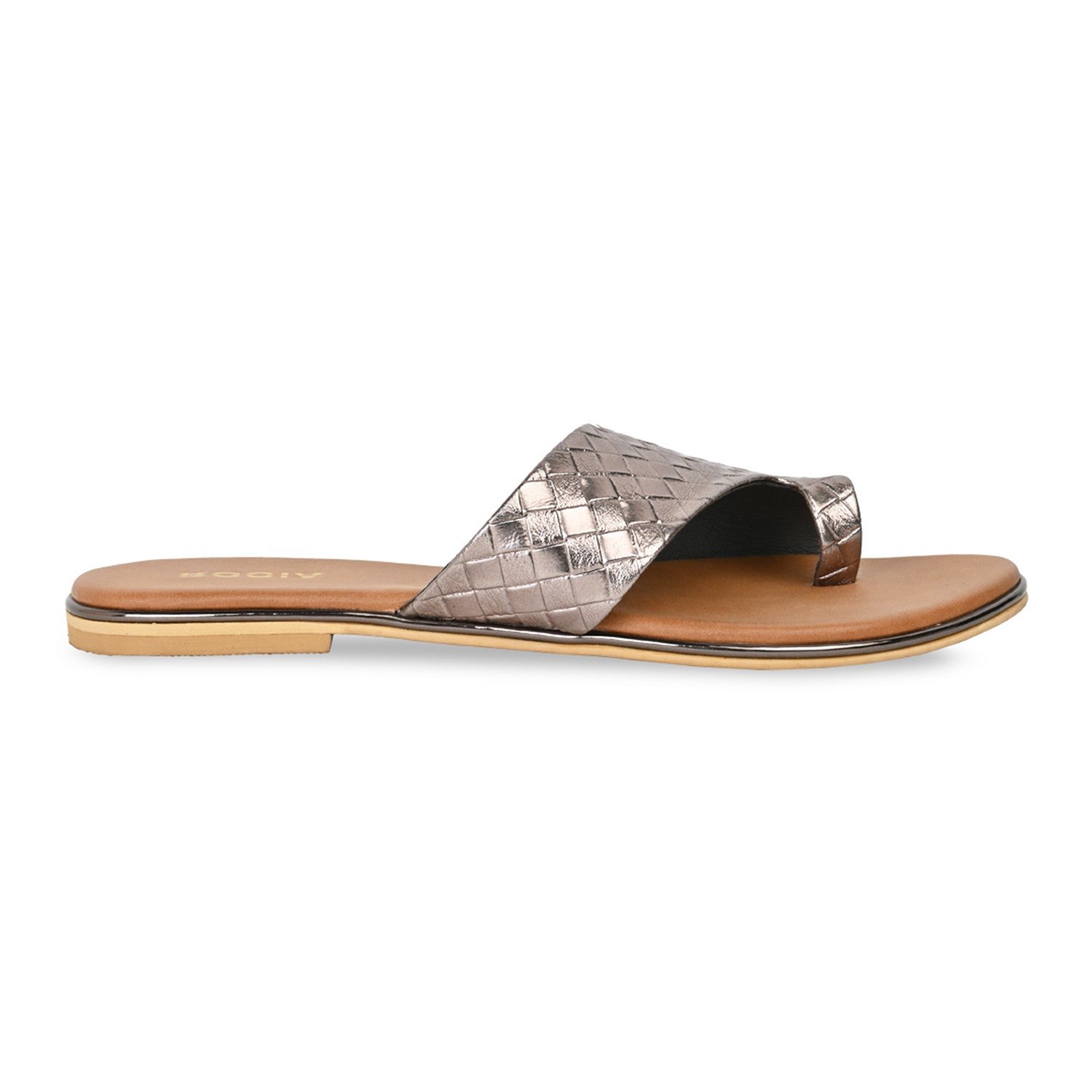 Gun Metal Women Casual Woven Flats