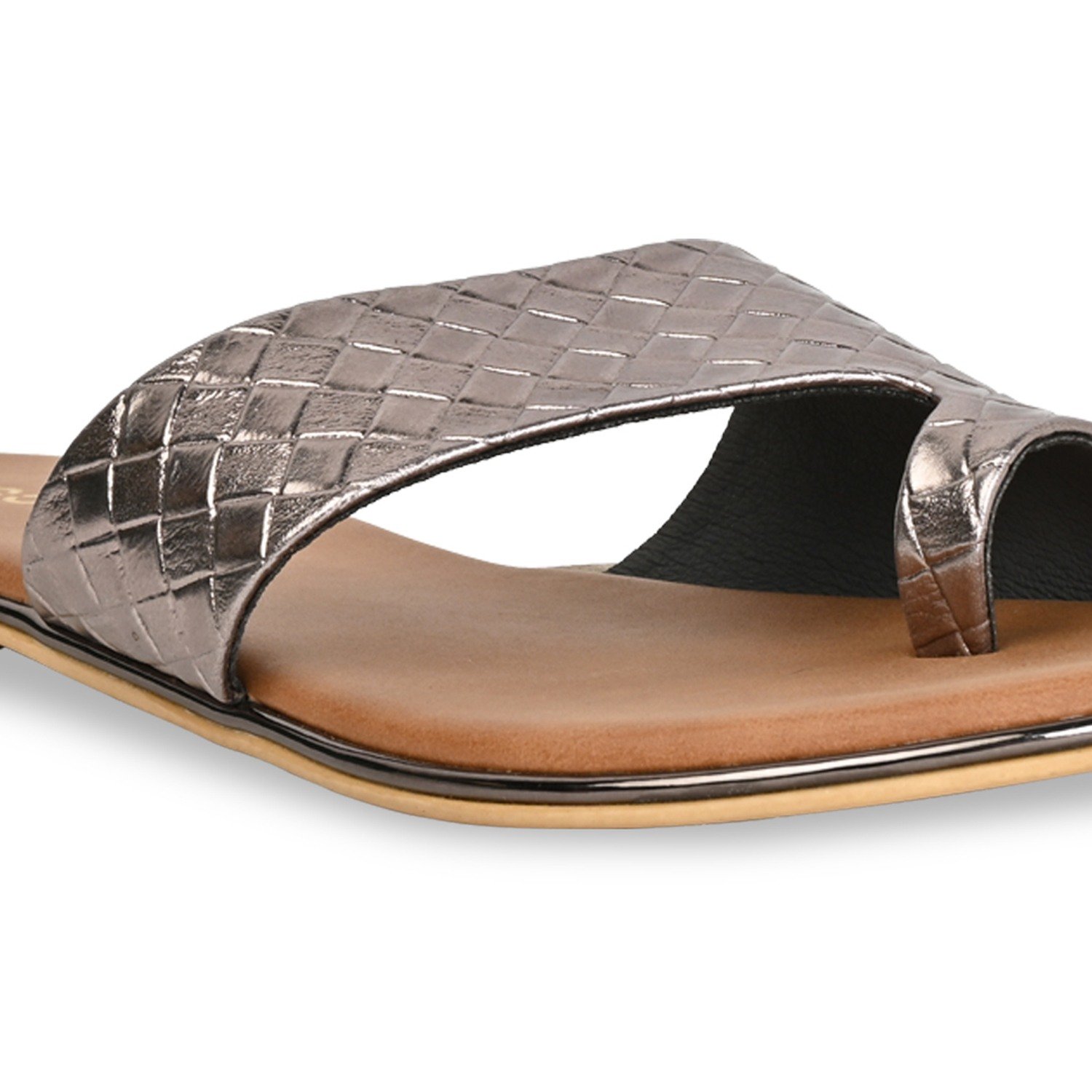 Gun Metal Women Casual Woven Flats