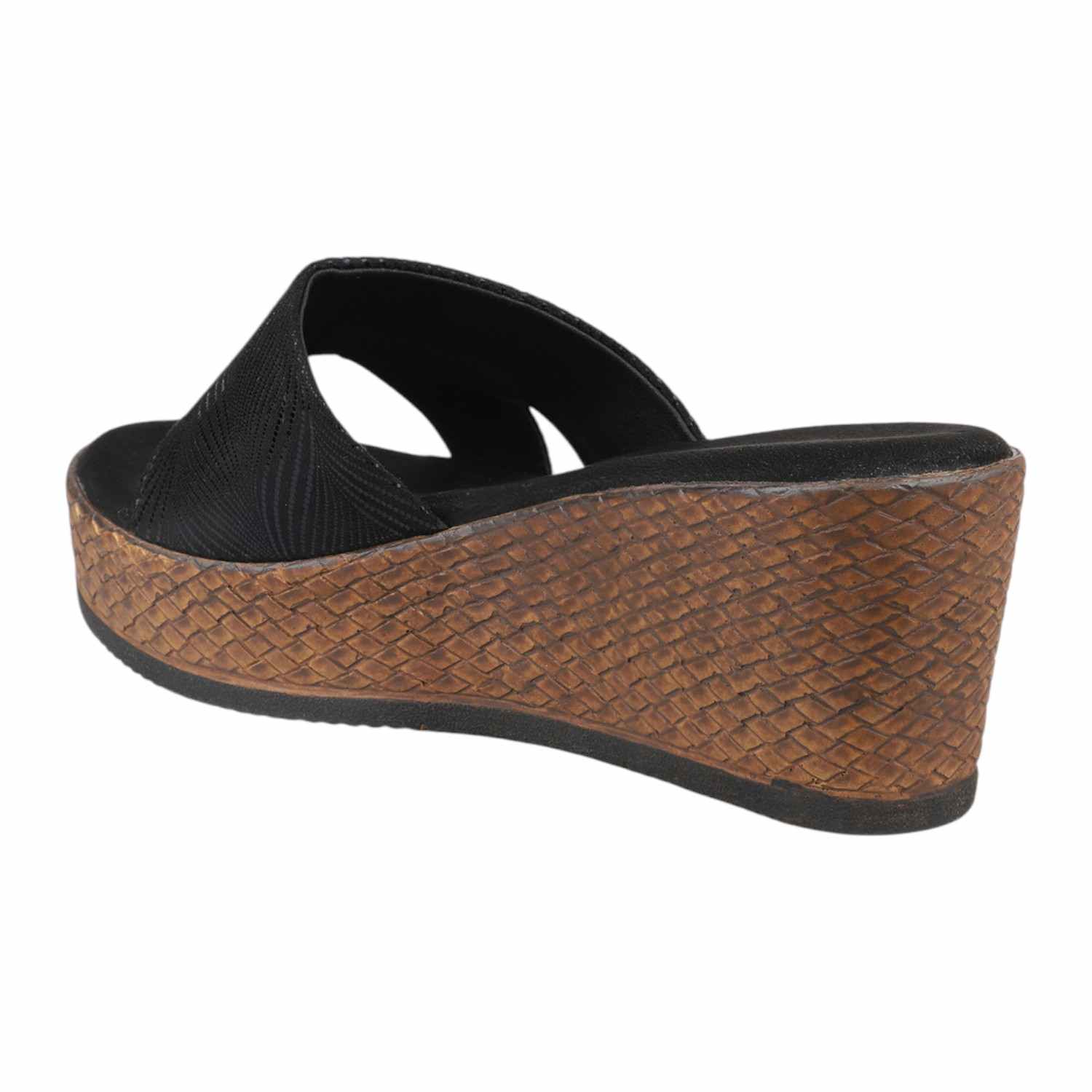 Women Grey & Black Patterned Wedge Sandals