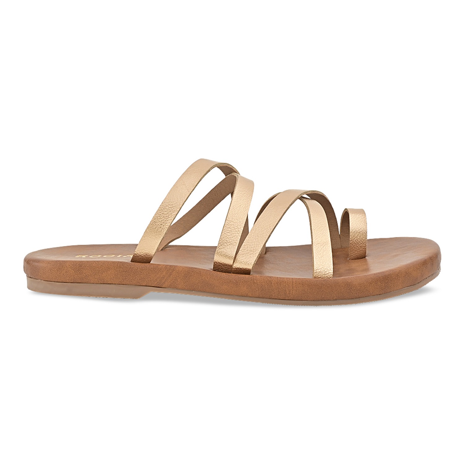 Rose Gold Women Strappy Flats