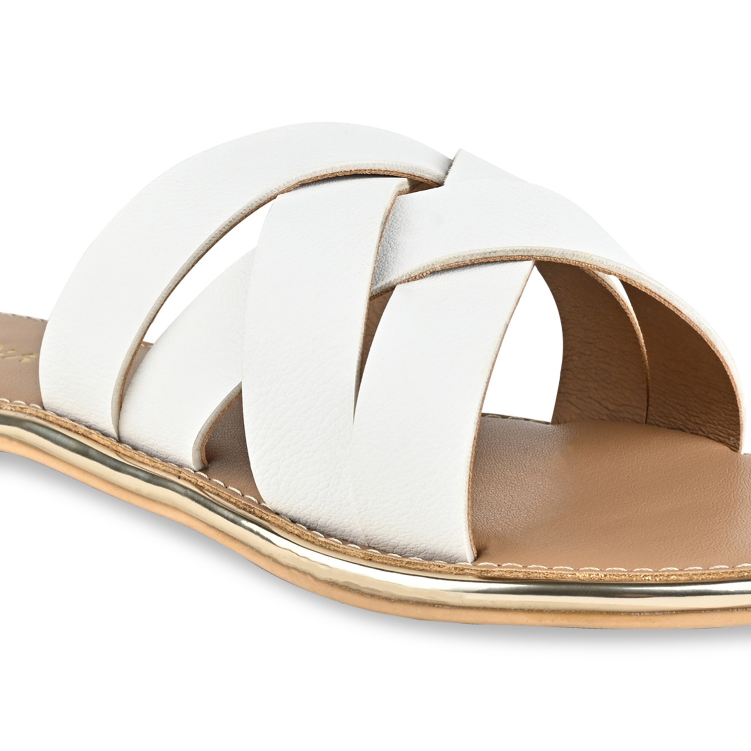 White Women Criss-Cross Flats