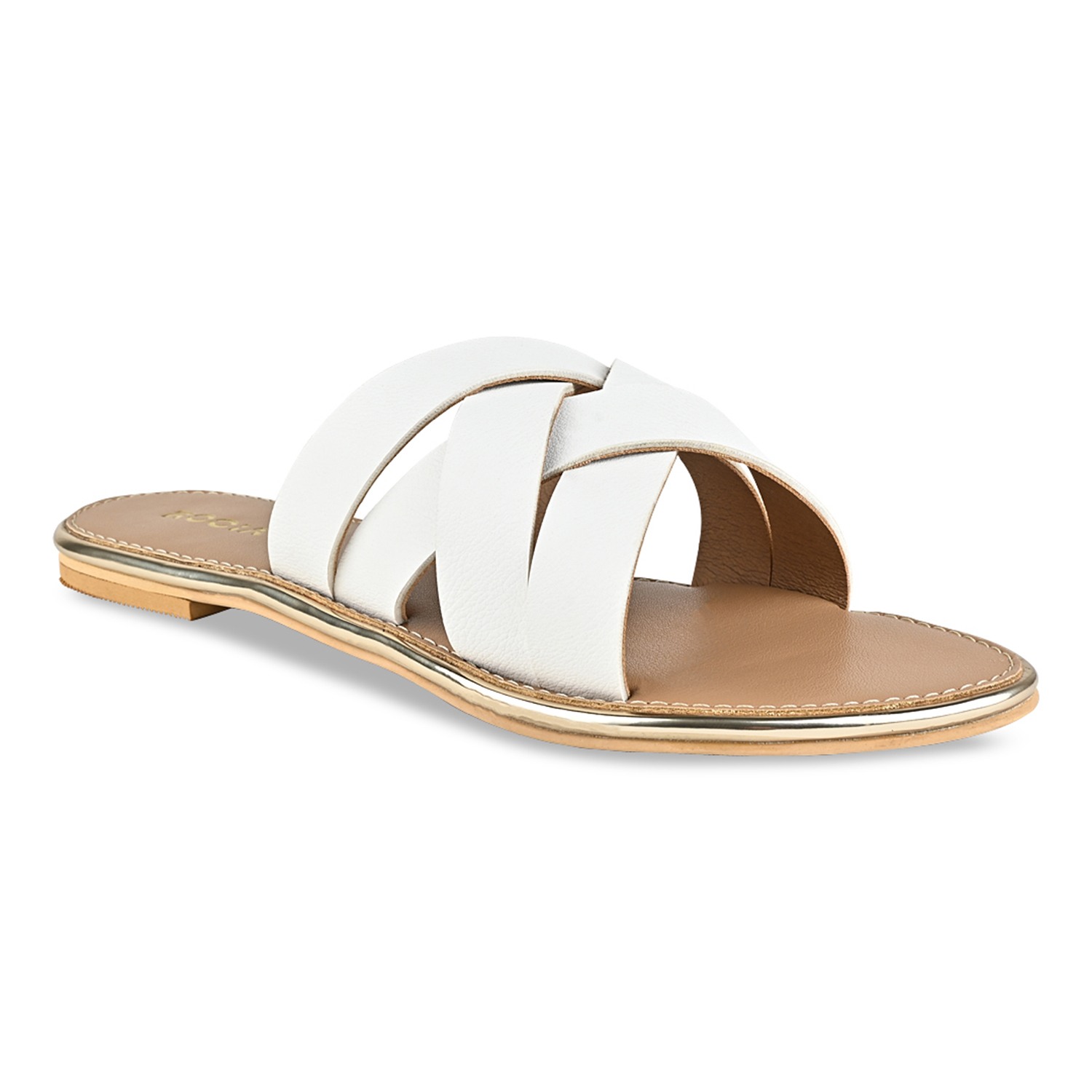 White Women Criss-Cross Flats