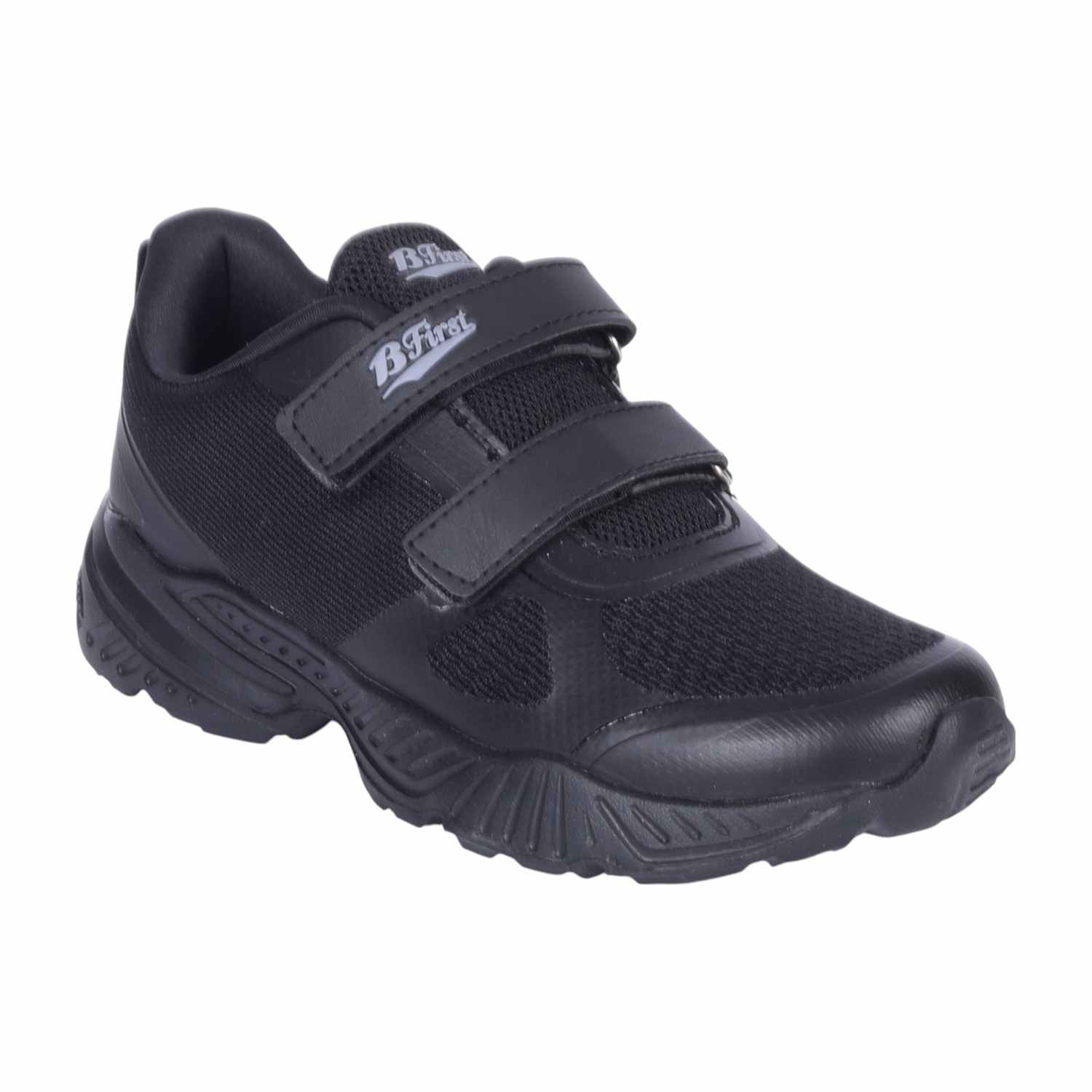 Black Velcro School Shoes For Kids