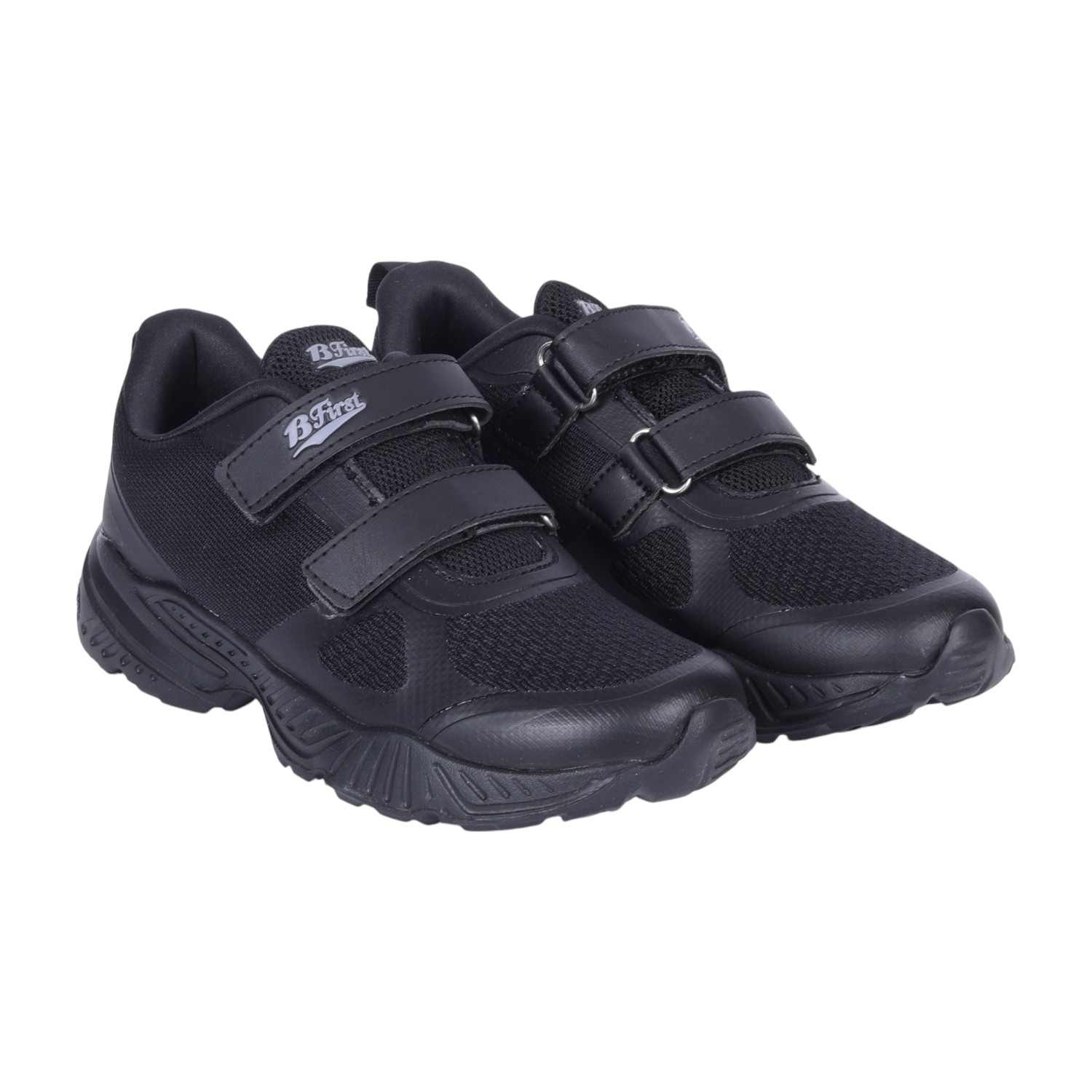 Black Velcro School Shoes For Kids