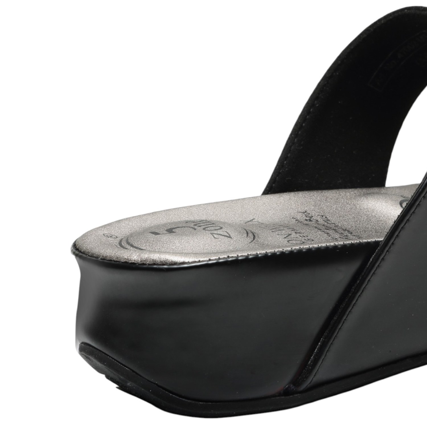 Jet Black Sparkle Women Embellished Double Strap Slides