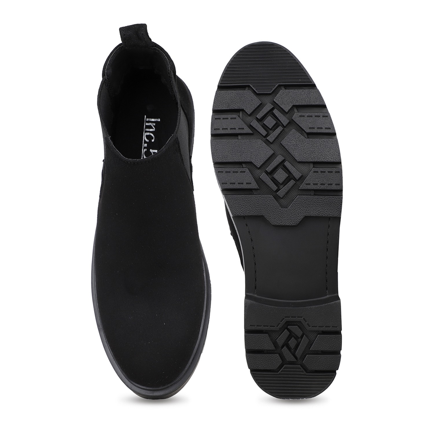 Inc.5 Womens Black Casual Solid Chelsea Boots