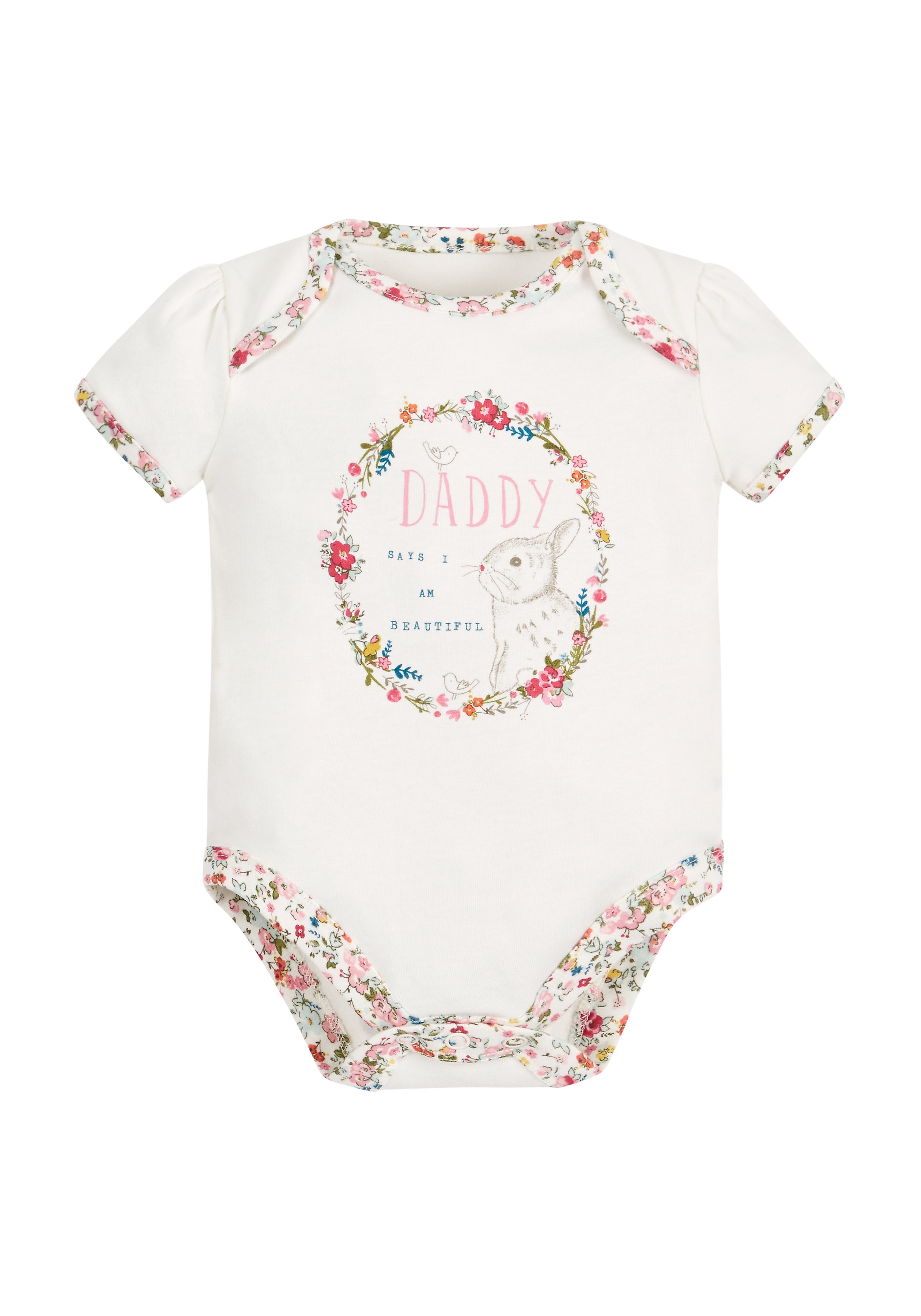 Mothercare | Girls Floral Daddy Bodysuit - Cream 0