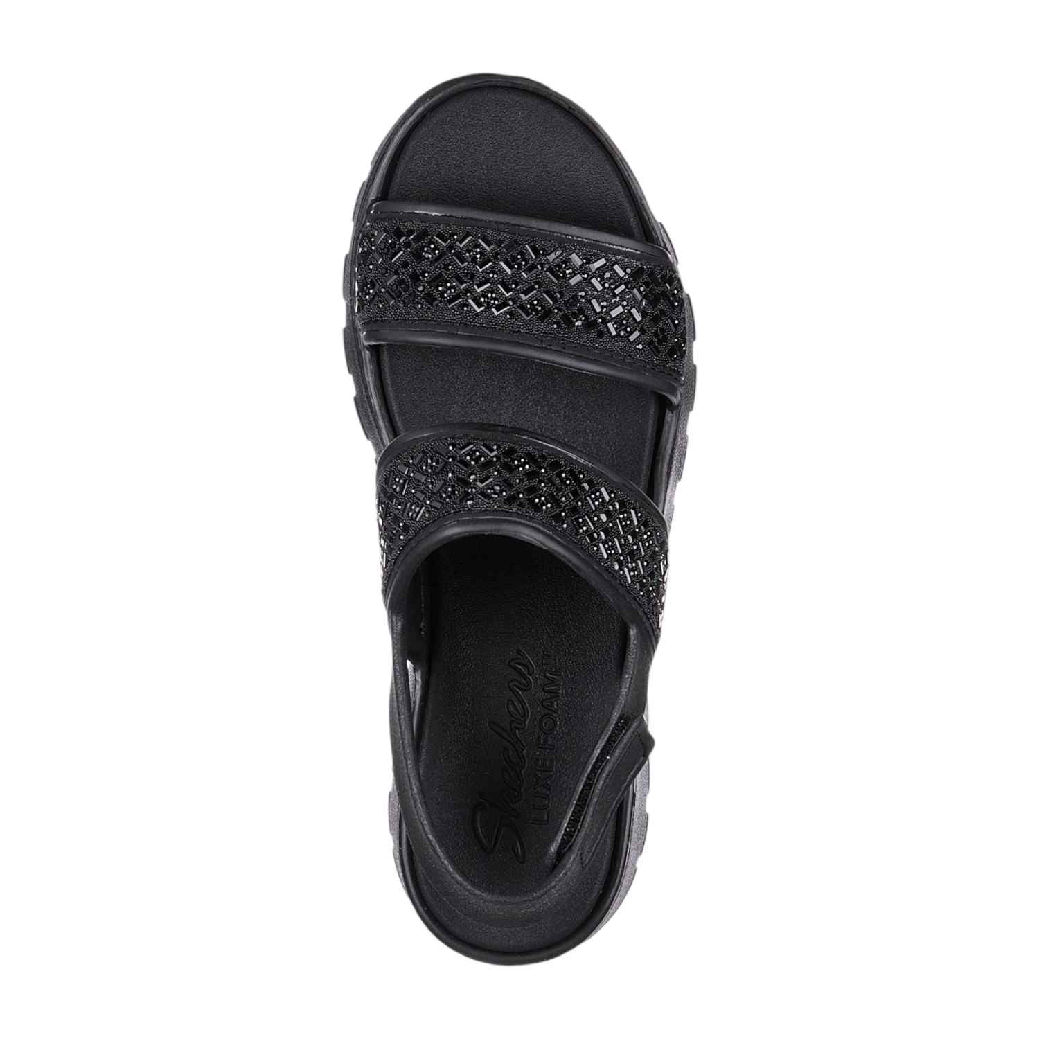 BLACK WOMENS FOOTSTEPS GLAM PARTY SKECHERS