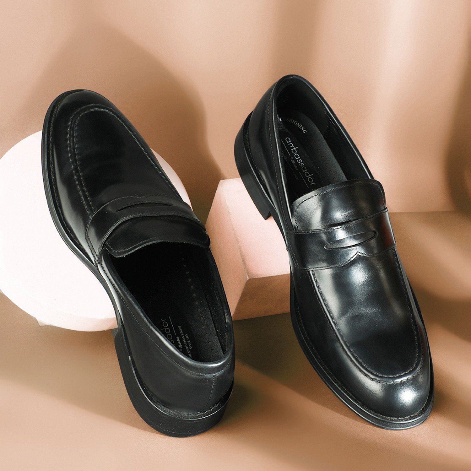 Josh Saddel Black Casual Slip on Formal Shoes