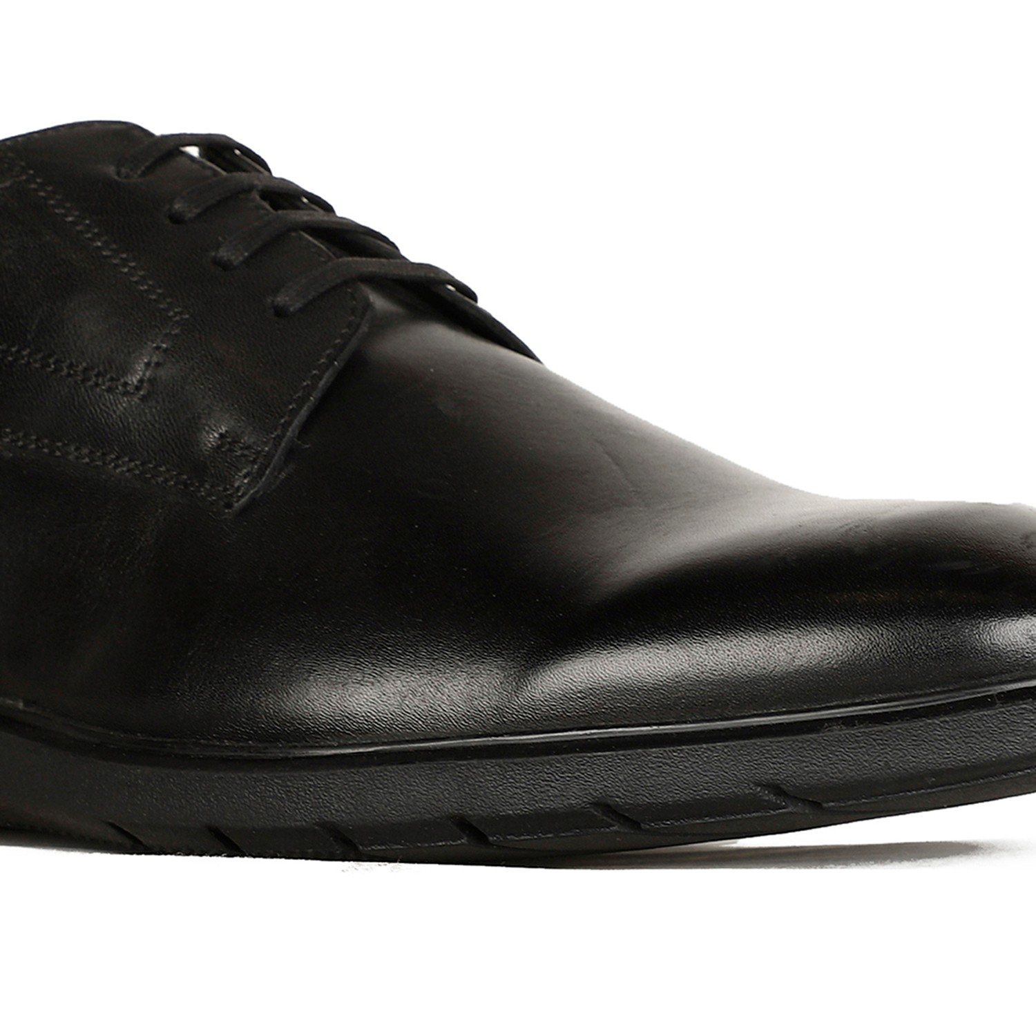 Men Spencer Plain Black Formal Shoes