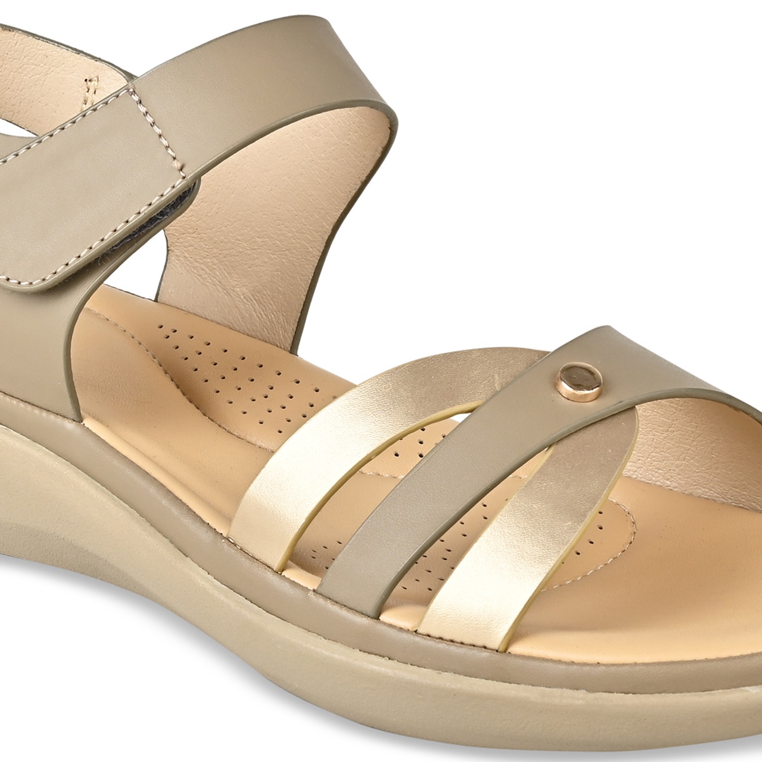 Khaki Women Comfort Flat Sandals