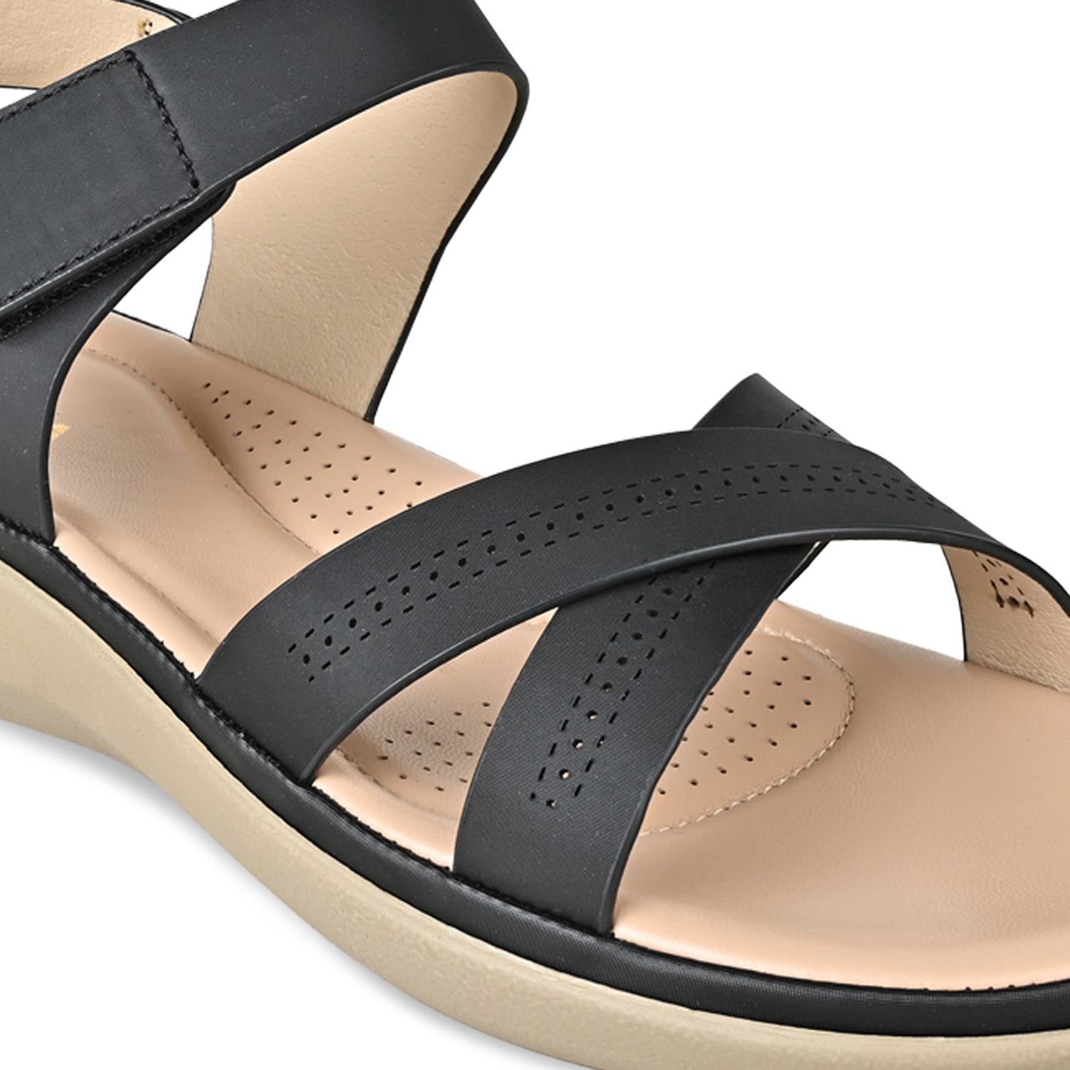 Black Women Comfort Flat Sandals