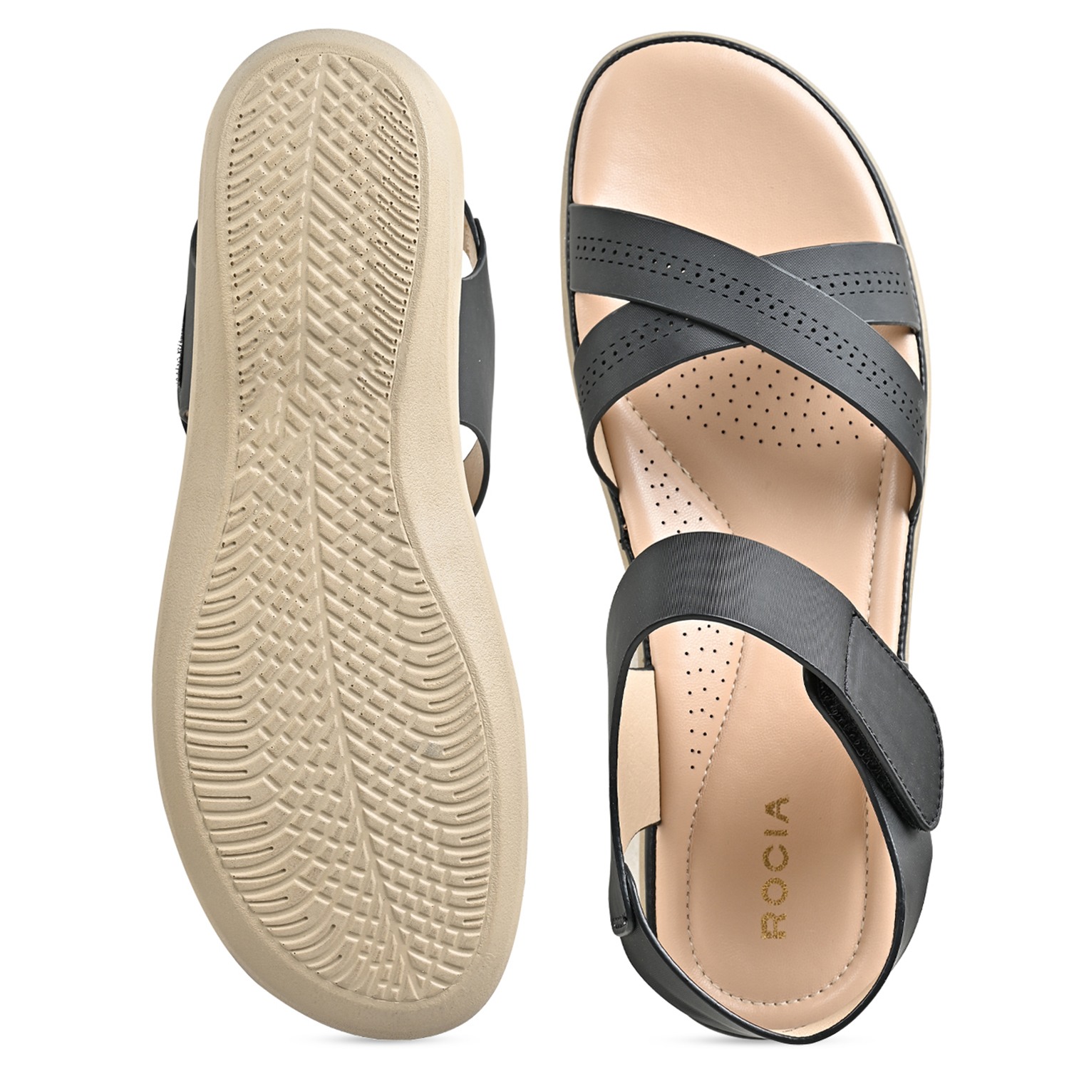 Black Women Comfort Flat Sandals
