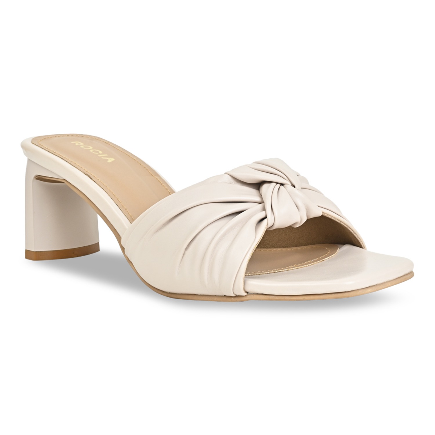 Cream Women Casual Knotted High Heels
