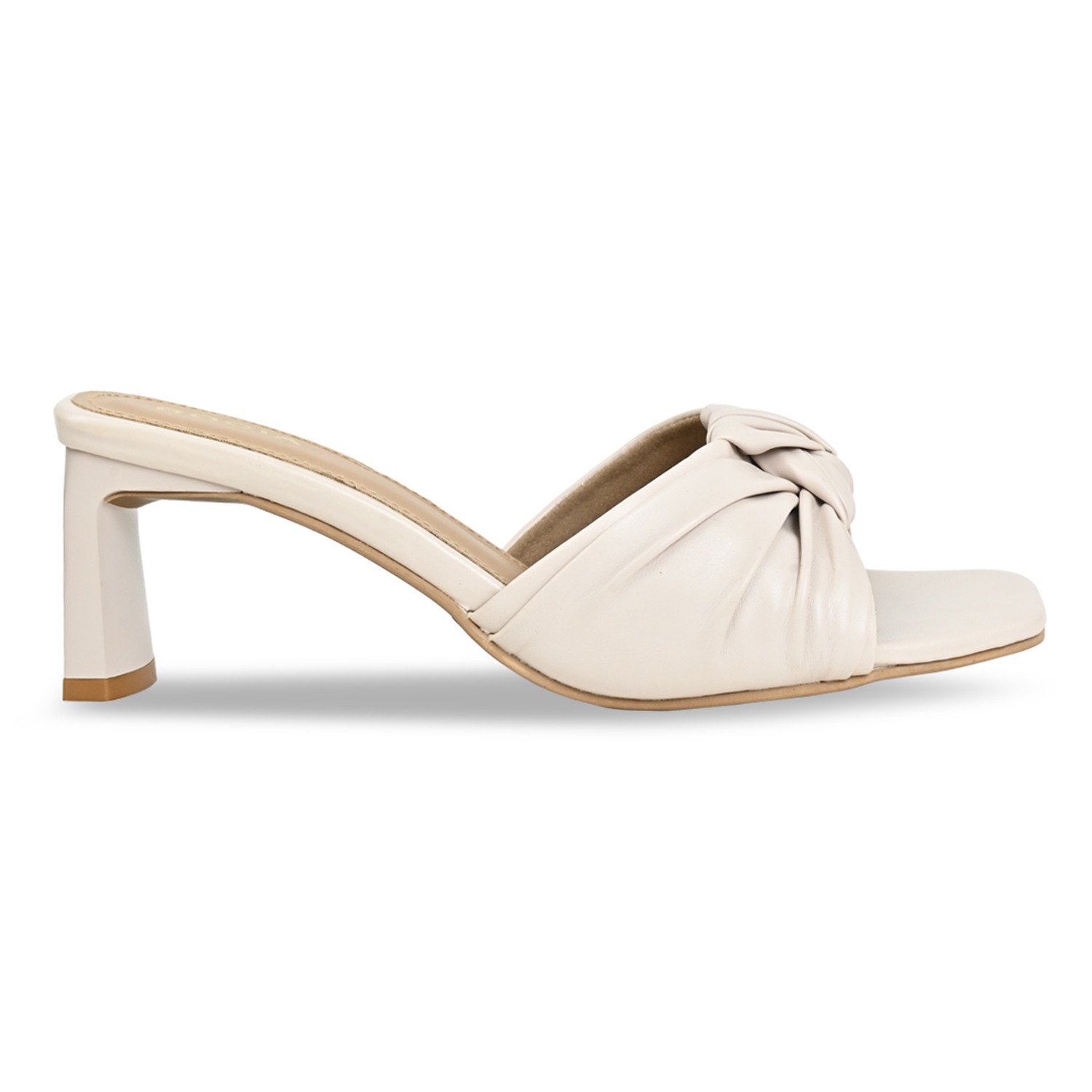 Cream Women Casual Knotted High Heels