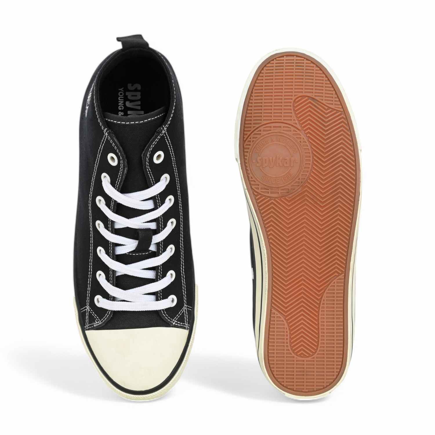 Kiry Men Black-White Oldschool Lace Up Sneaker