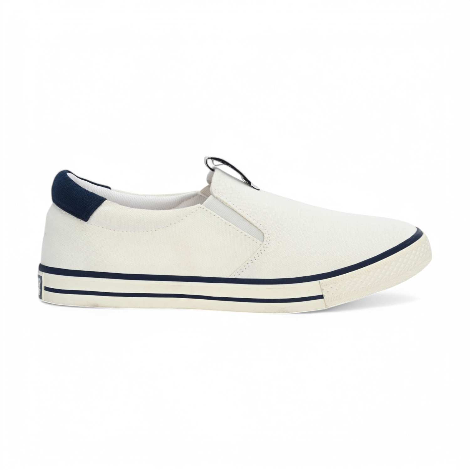 Sopheak Men White-Navy Oldschool Slip On Sneaker