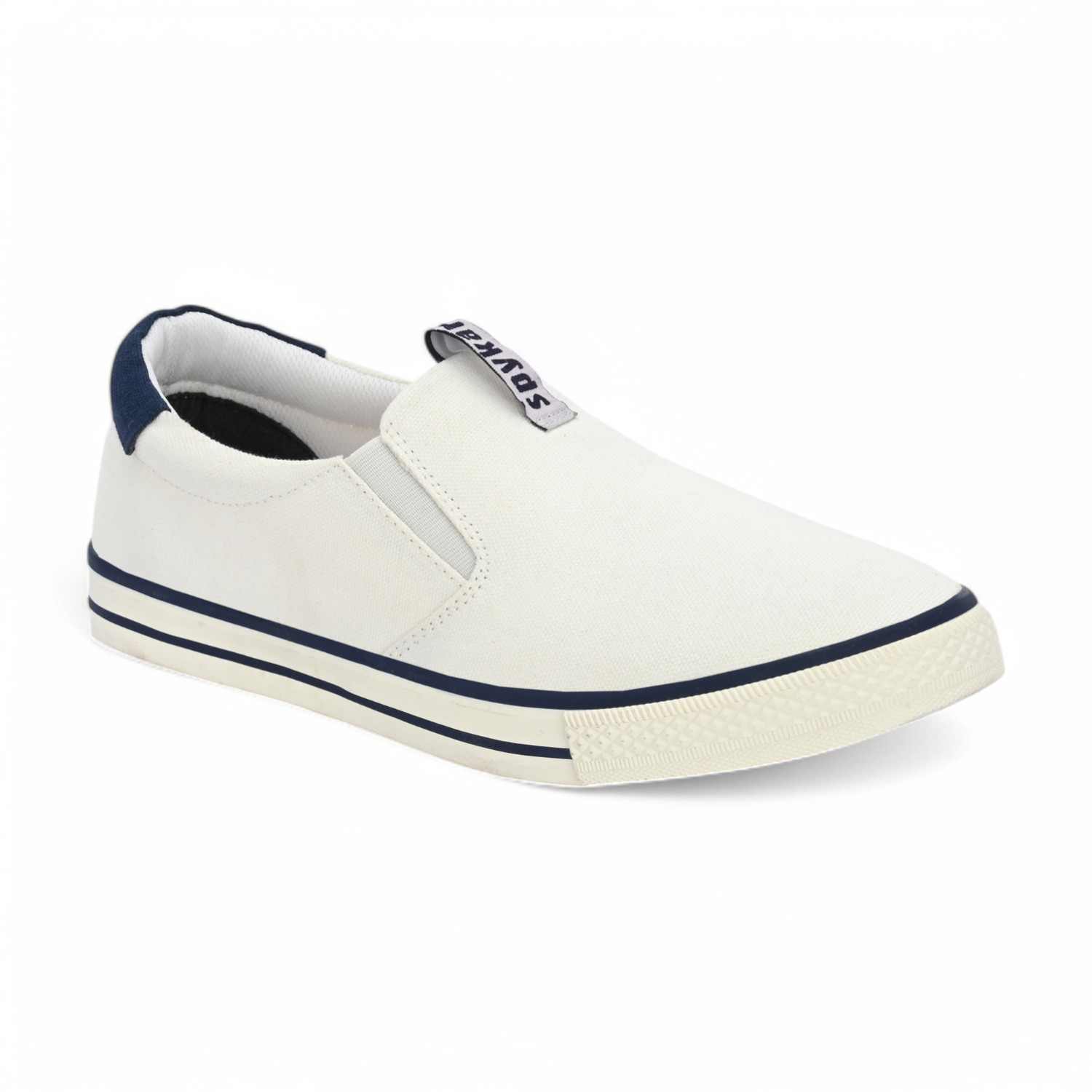 Sopheak Men White-Navy Oldschool Slip On Sneaker