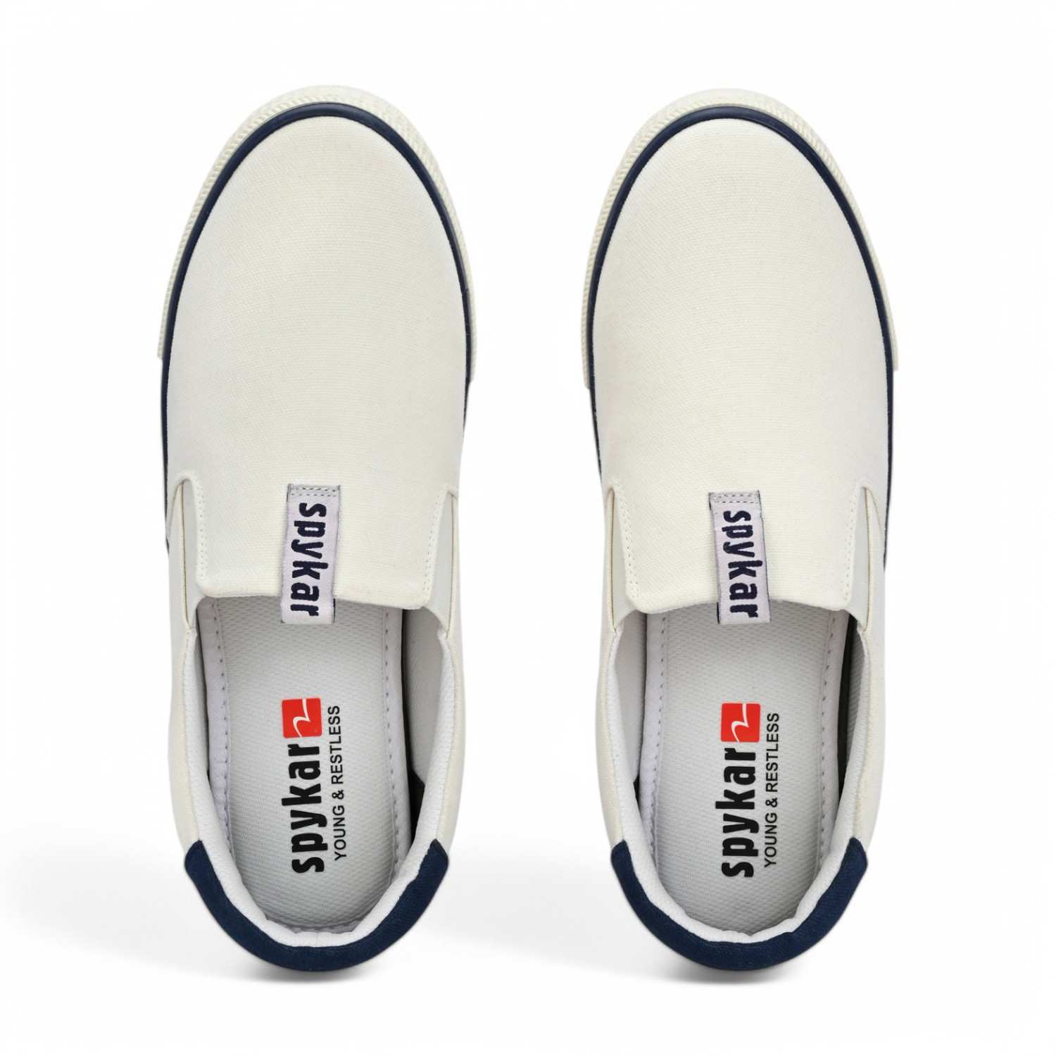 Sopheak Men White-Navy Oldschool Slip On Sneaker