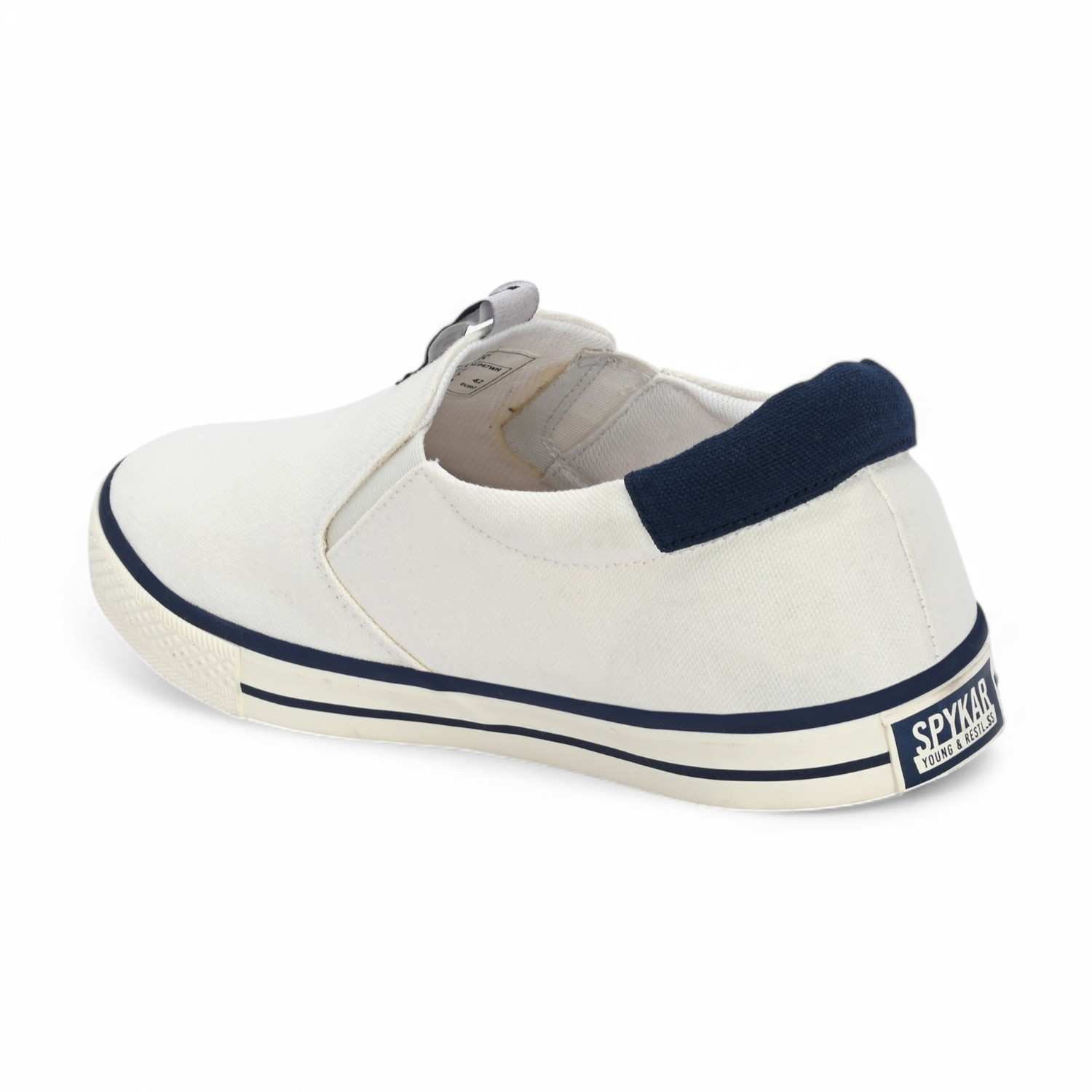 Sopheak Men White-Navy Oldschool Slip On Sneaker