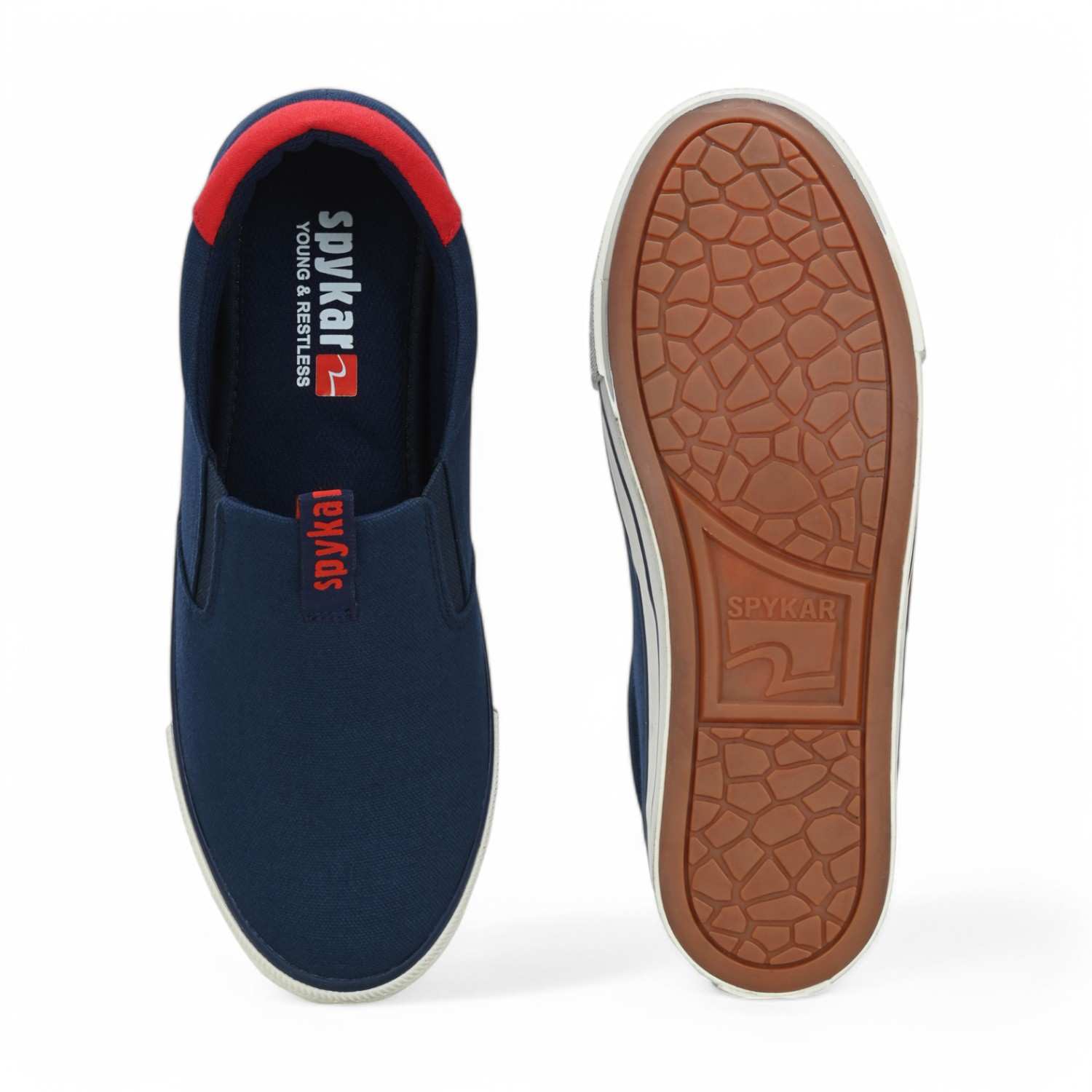 Sopheak Men Navy-Red Oldschool Slip On Sneaker