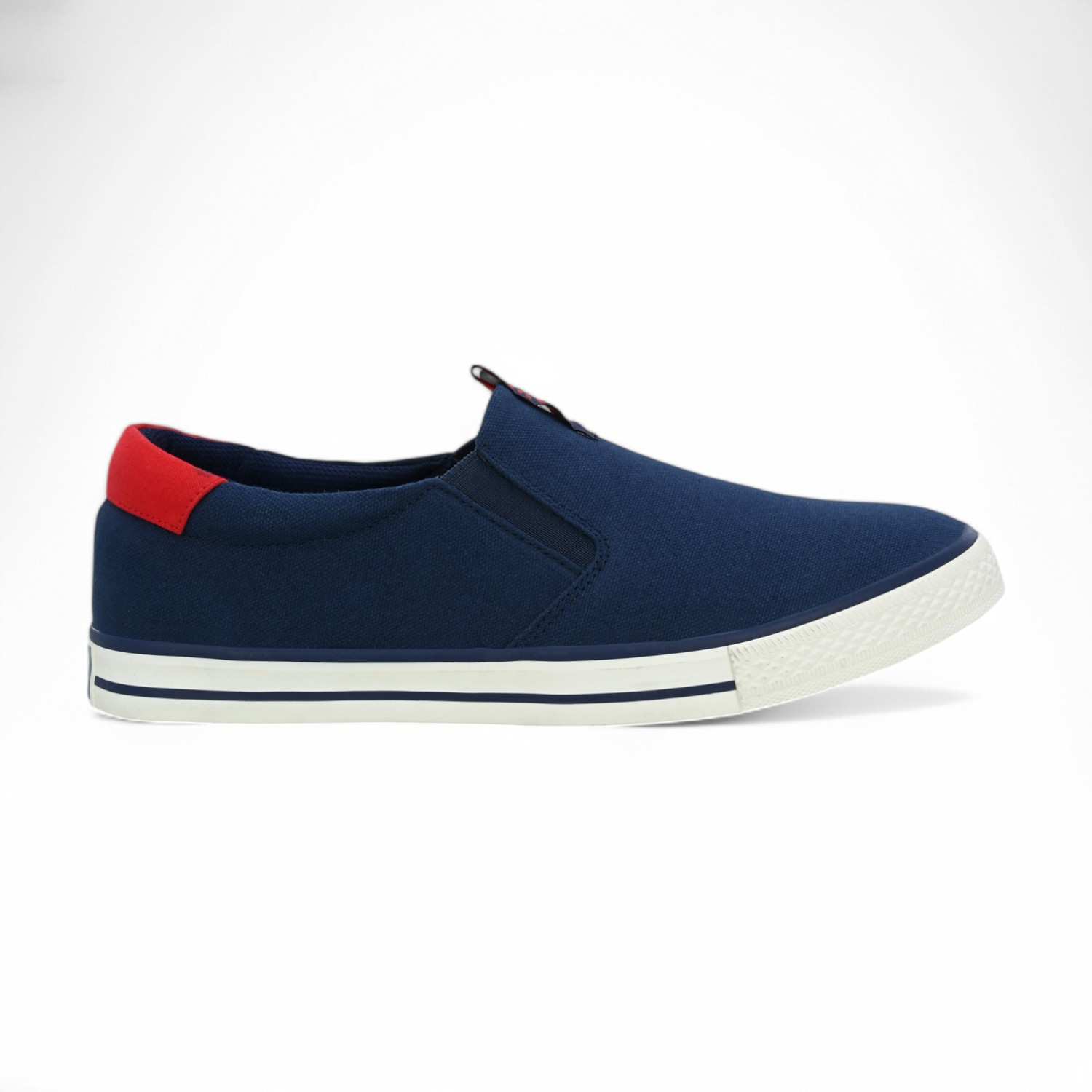 Sopheak Men Navy-Red Oldschool Slip On Sneaker