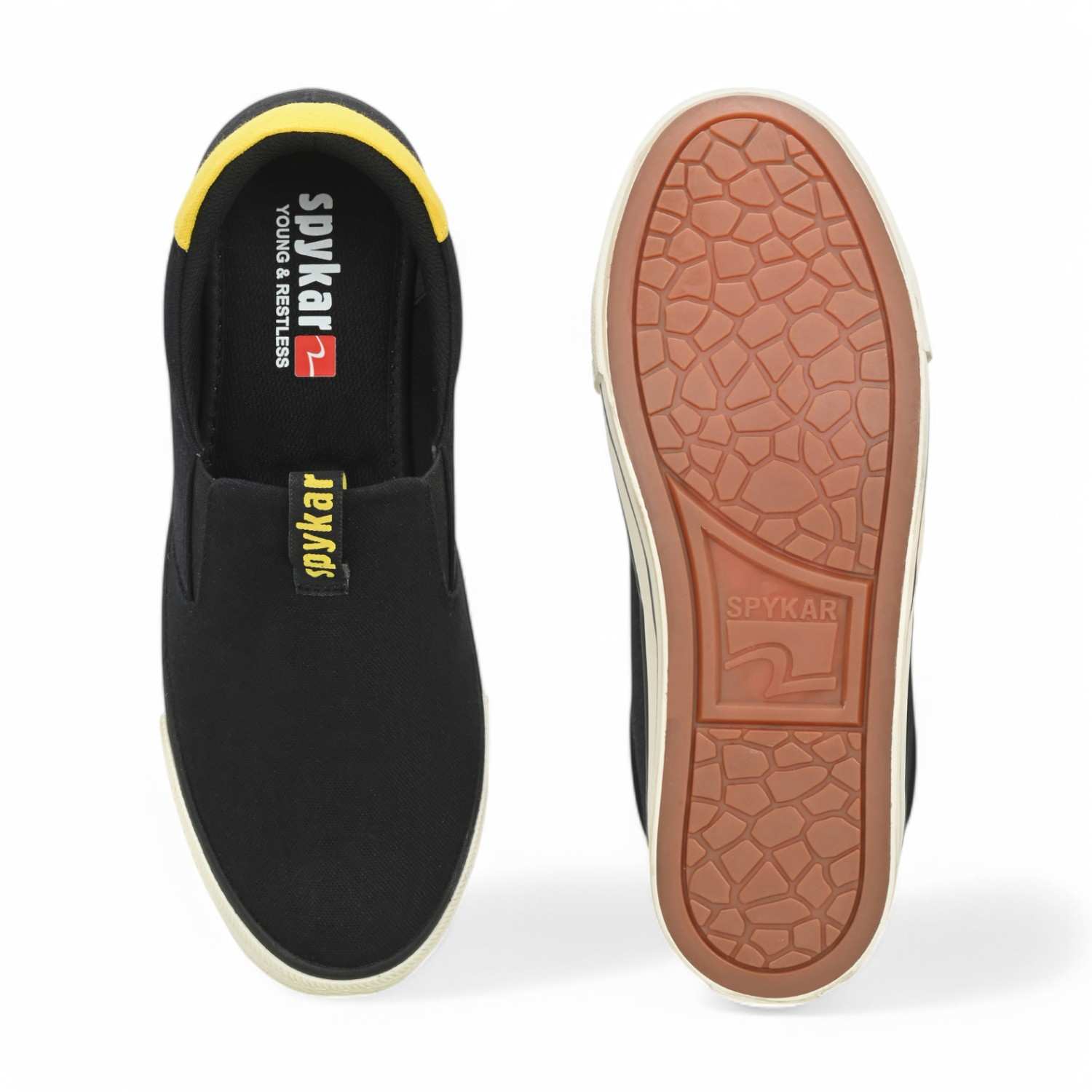 Sopheak Men Black-Yellow Oldschool Slip On Sneaker