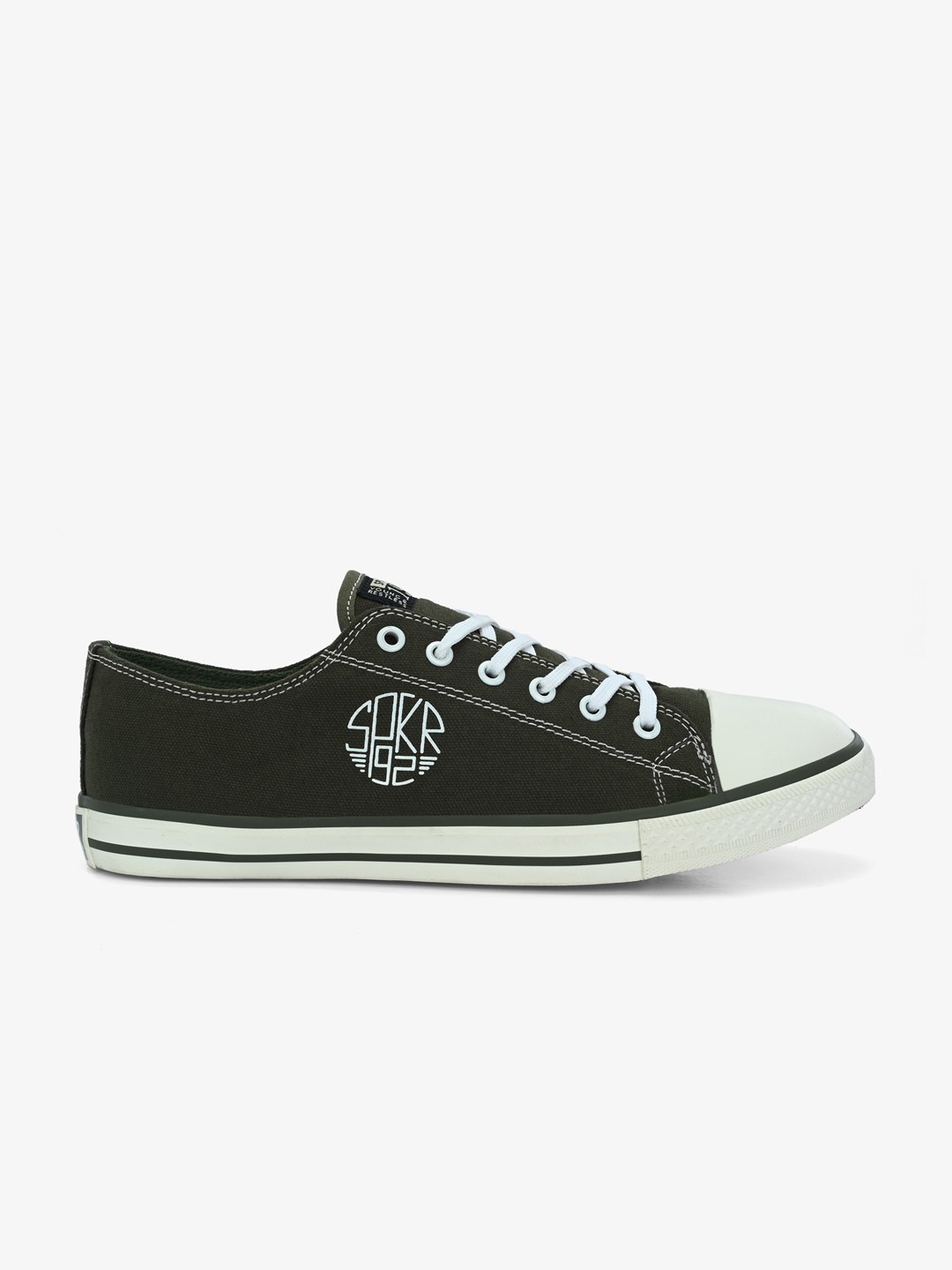 Dara Men Olive-White Oldschool Lace Up Sneaker