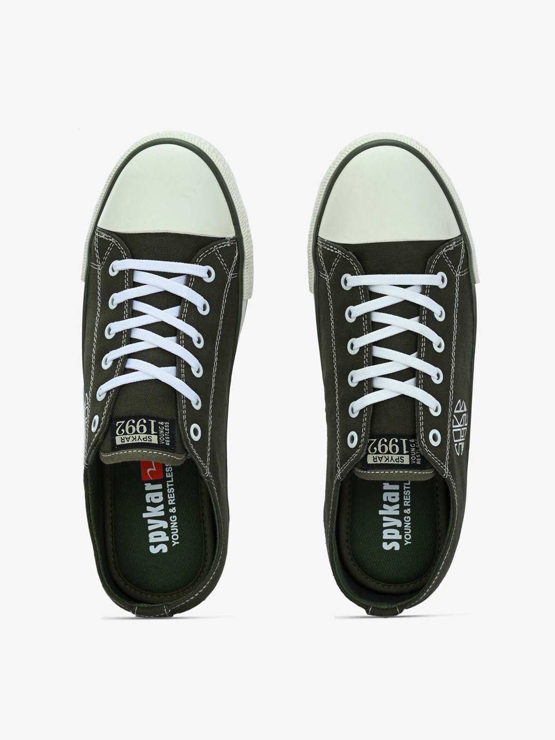 Dara Men Olive-White Oldschool Lace Up Sneaker