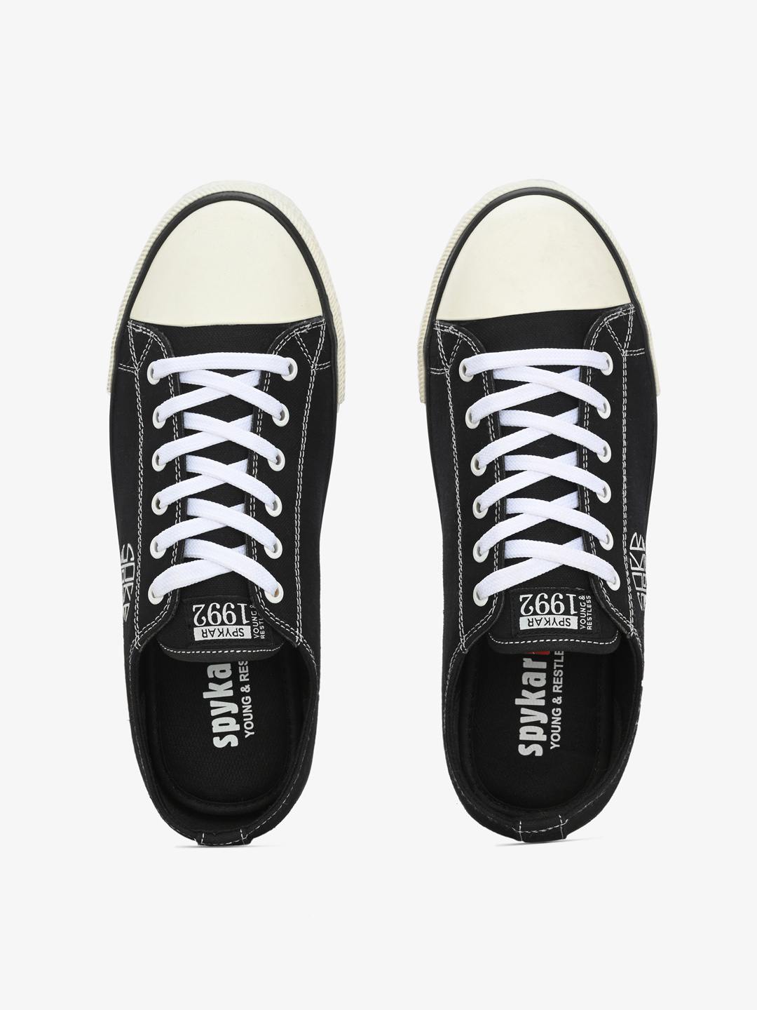 Dara Men Black-White Oldschool Lace Up Sneaker