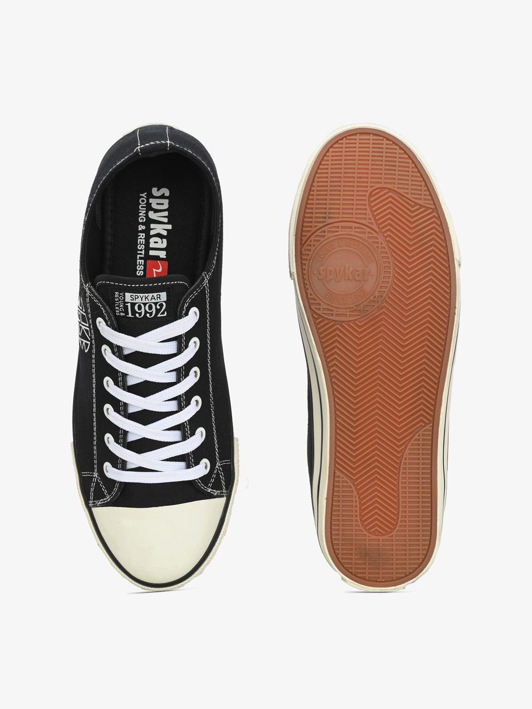 Dara Men Black-White Oldschool Lace Up Sneaker
