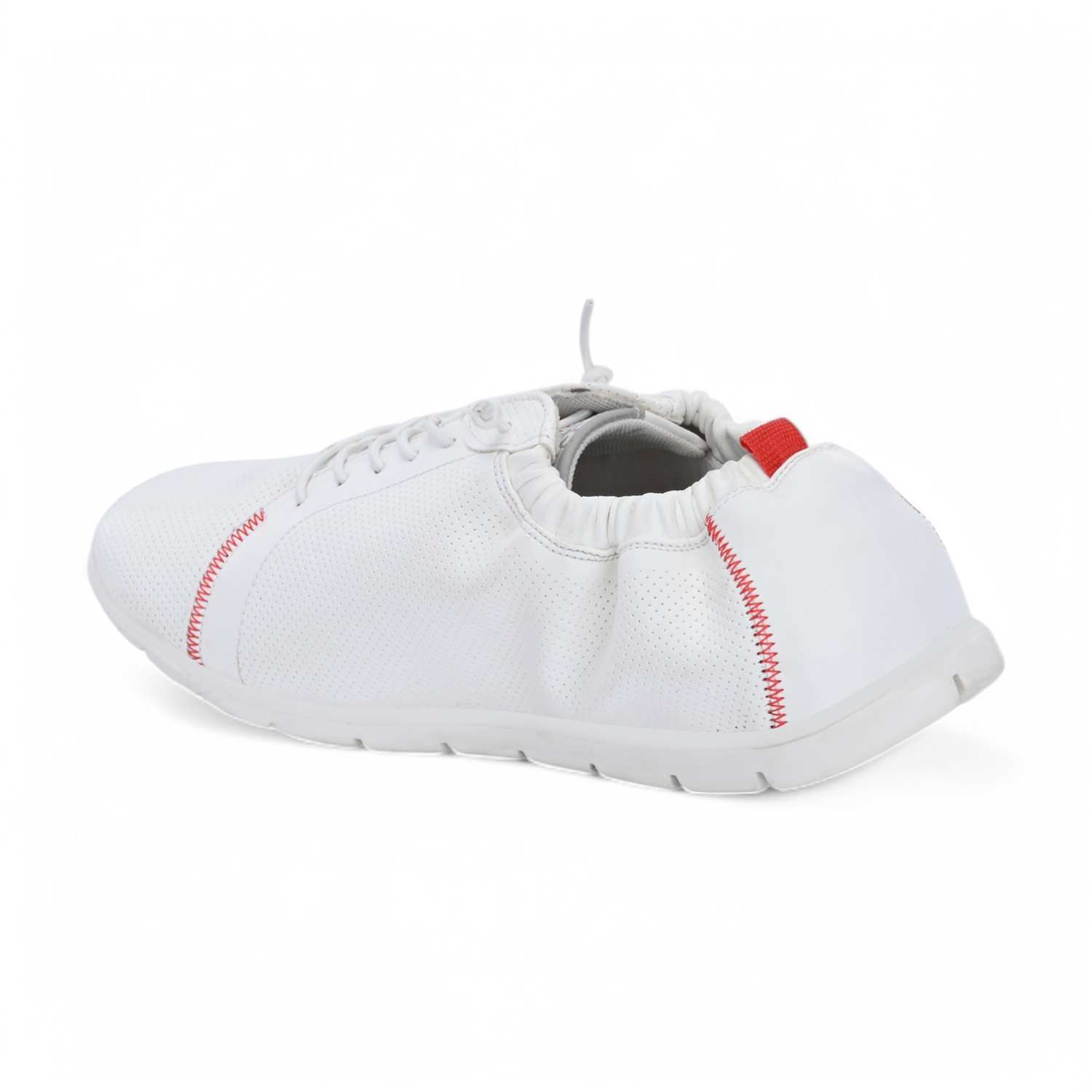 Lojo Men White-Red Comfort Slip On Sneaker