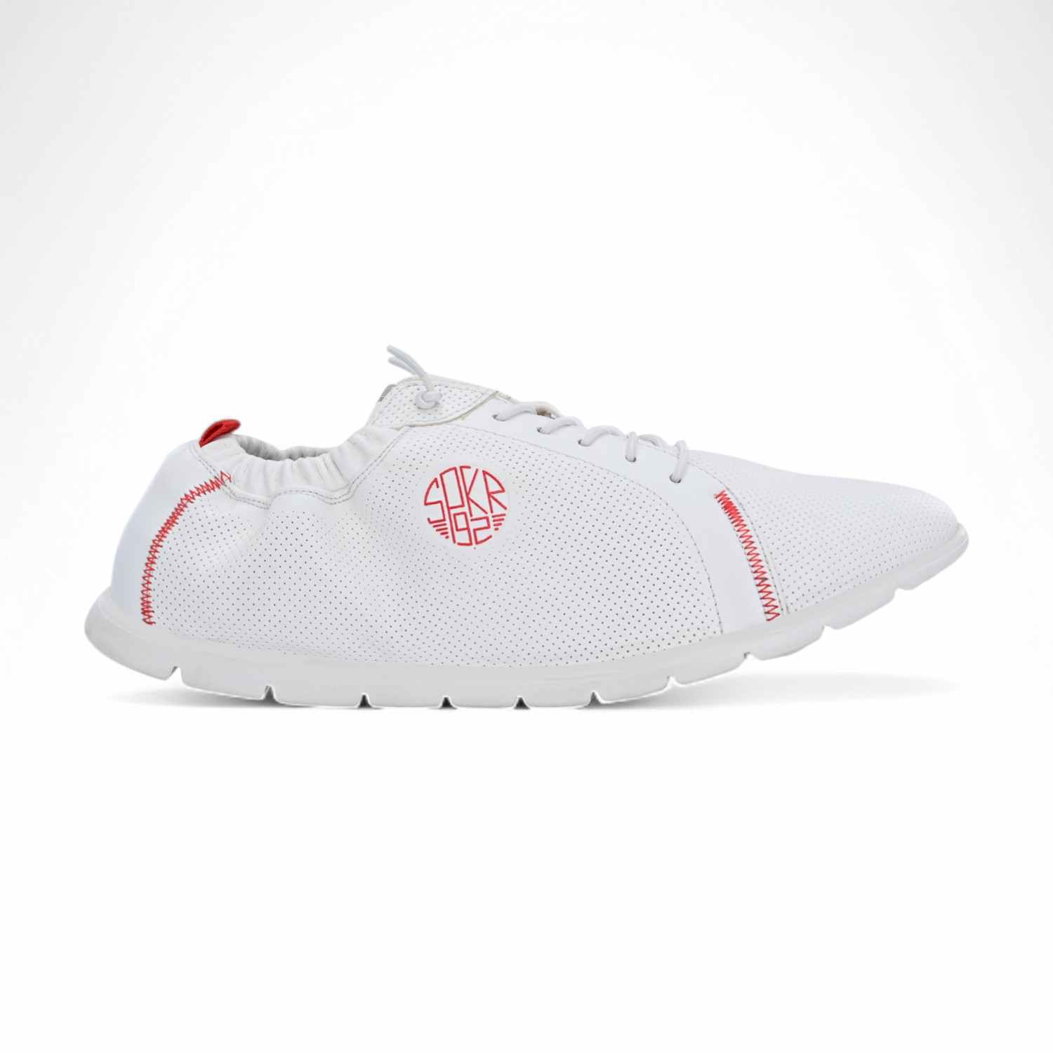 Lojo Men White-Red Comfort Slip On Sneaker